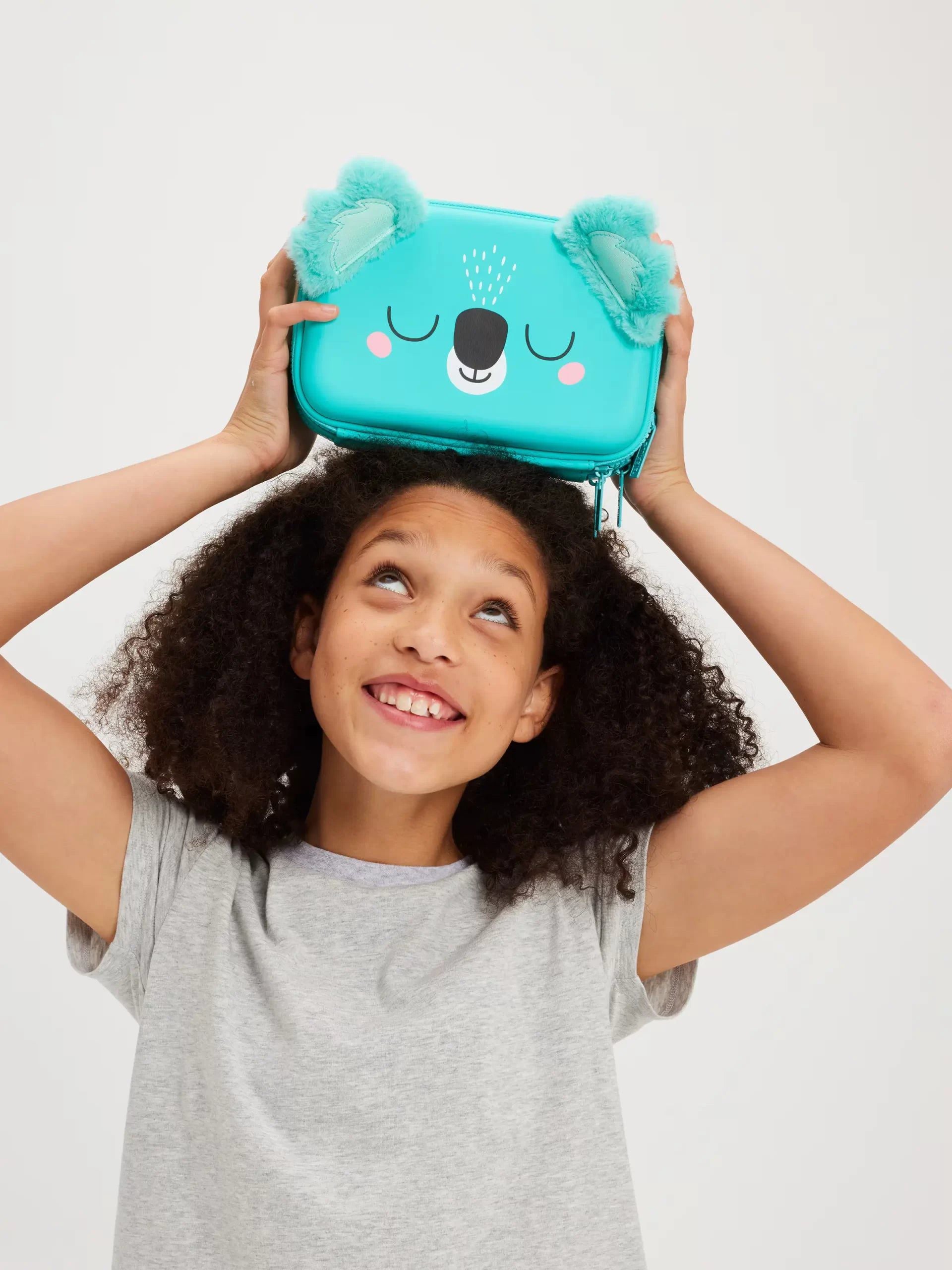 Smiggle - Hi There İki Gözlü Hardtop Kalem Kutusu-Dinossi