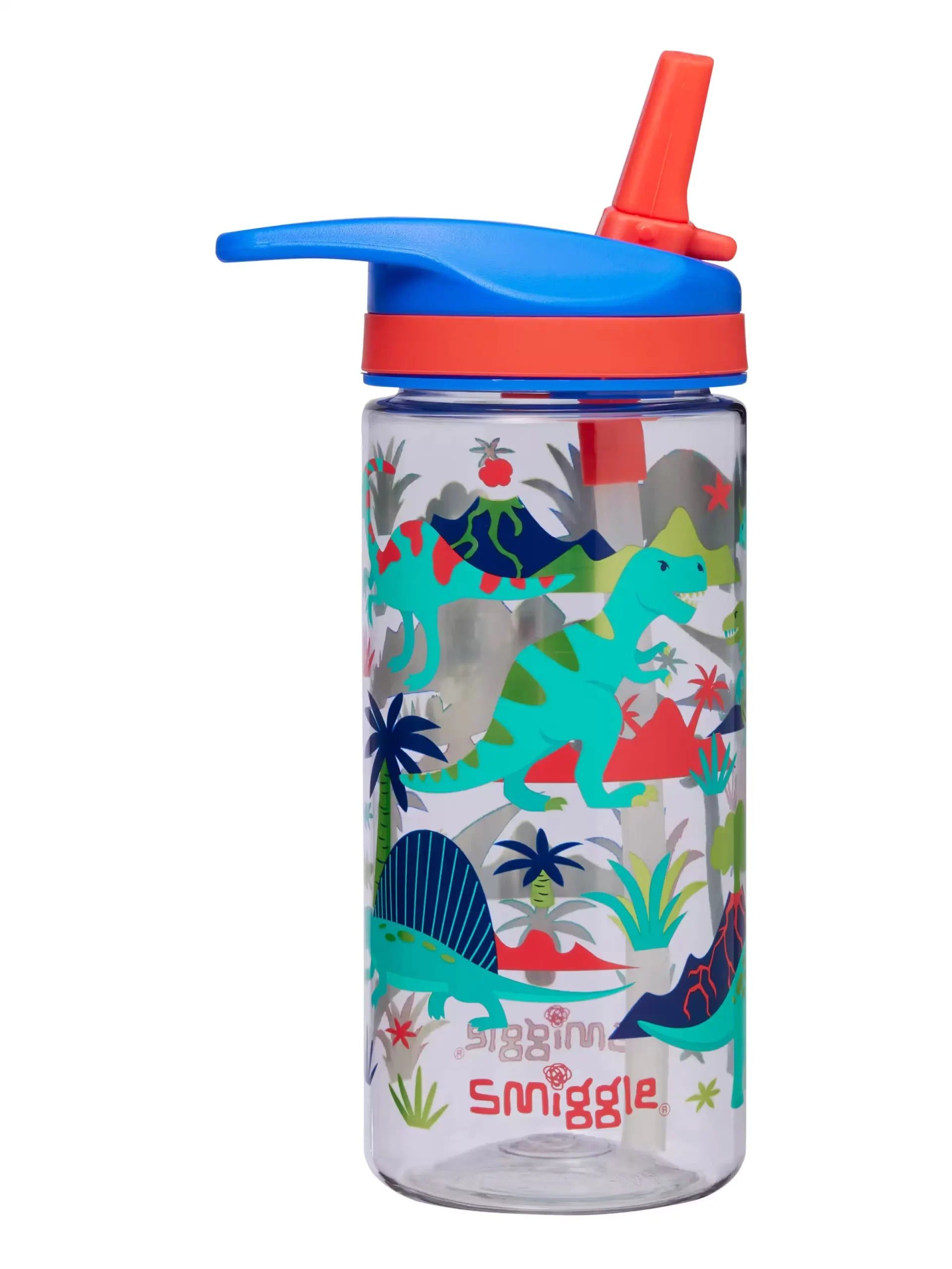 Smiggle - Movin 440 ML BPA&apos;Sız Pipetli Suluk-Dinossi