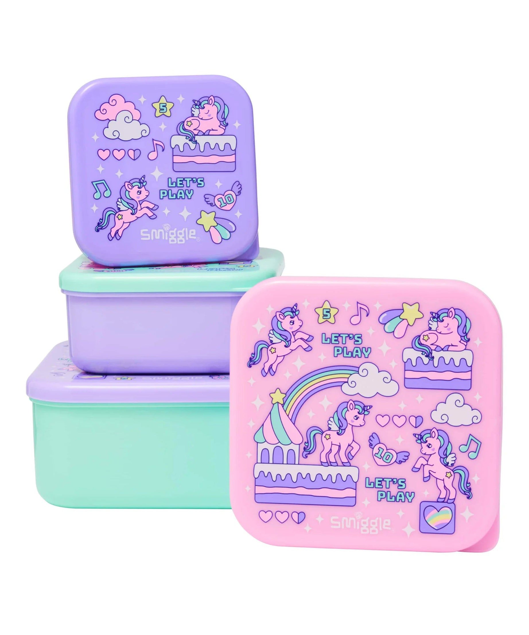 Smiggle - Lets Play 4lü Yemek ve Beslenme BPAsız Kapları-Dinossi