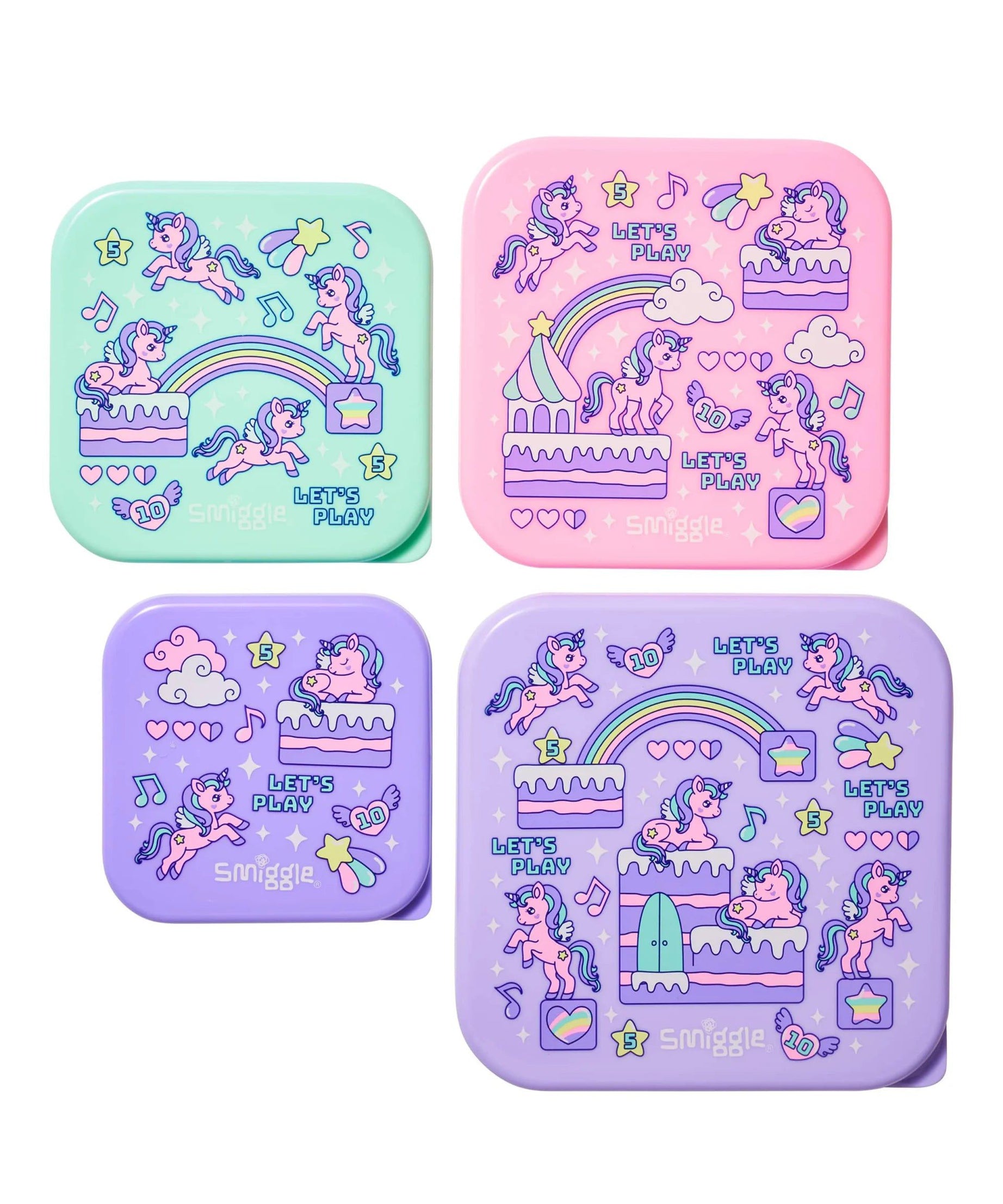 Smiggle - Lets Play 4lü Yemek ve Beslenme BPAsız Kapları-Dinossi