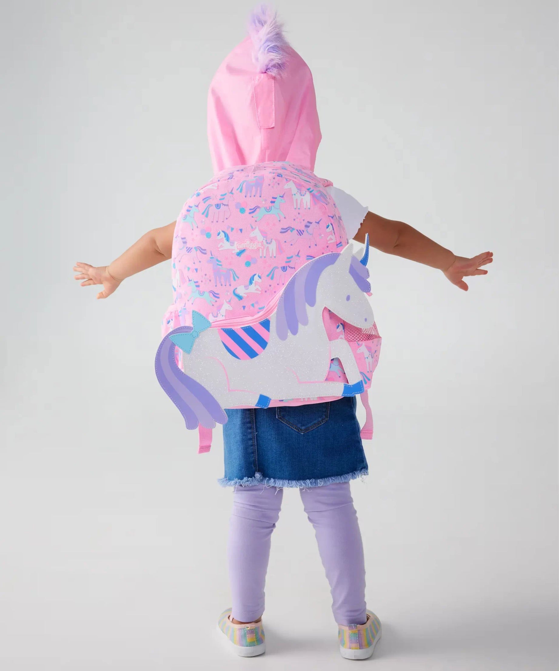 Smiggle - Glide Junior Kapşonlu Sırt Çantası-Dinossi