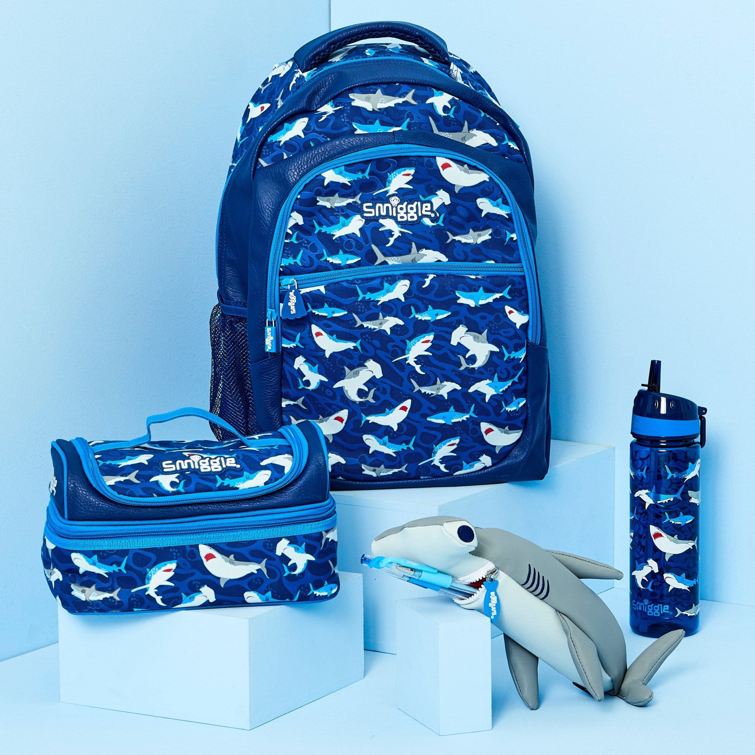 Smiggle - Flow Çekiç Başlı Köpekbalığı Şeklinde Kalem Kutusu-Dinossi