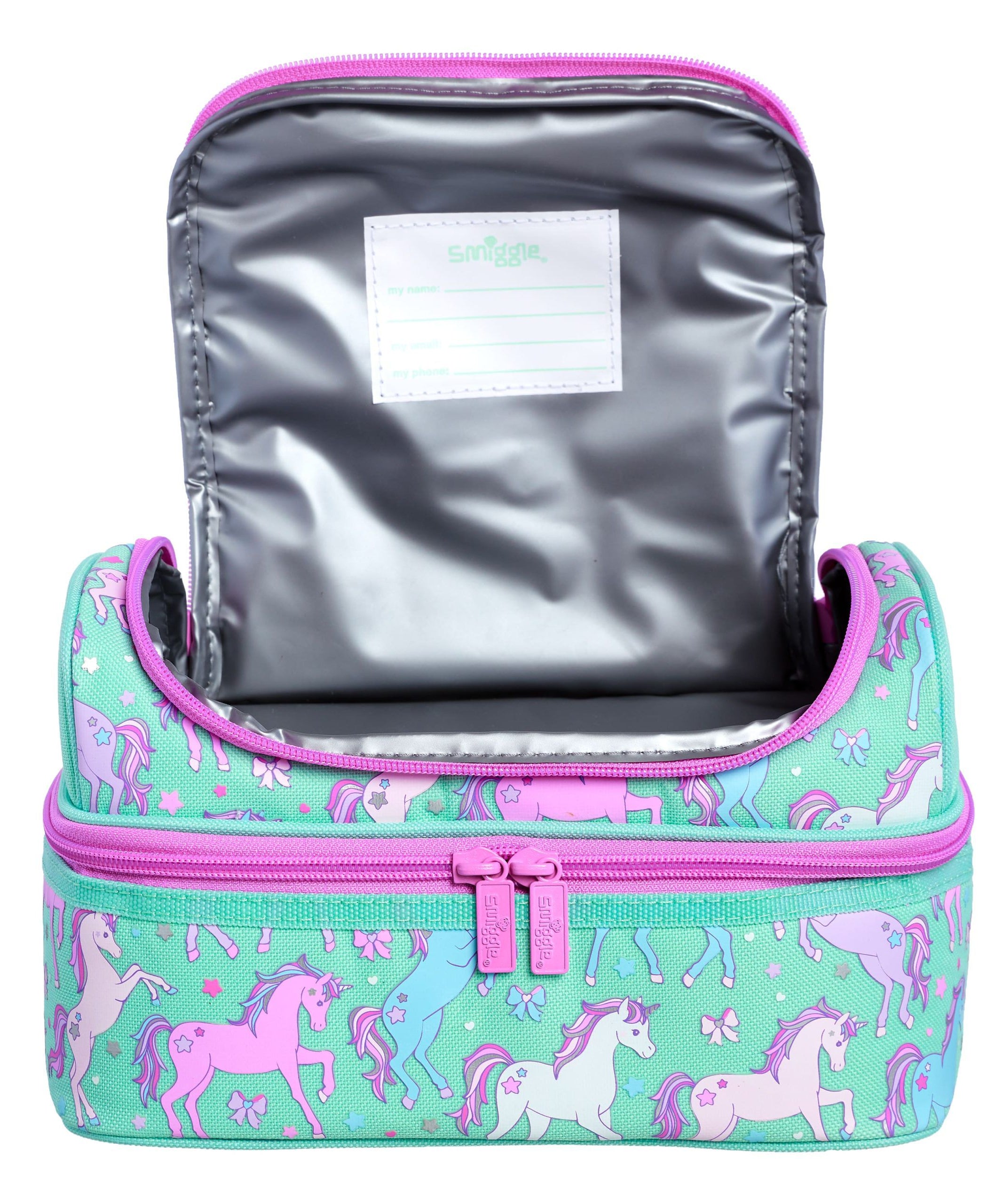 Smiggle - Çift Katlı Unicorn Beslenme Çantası-Dinossi