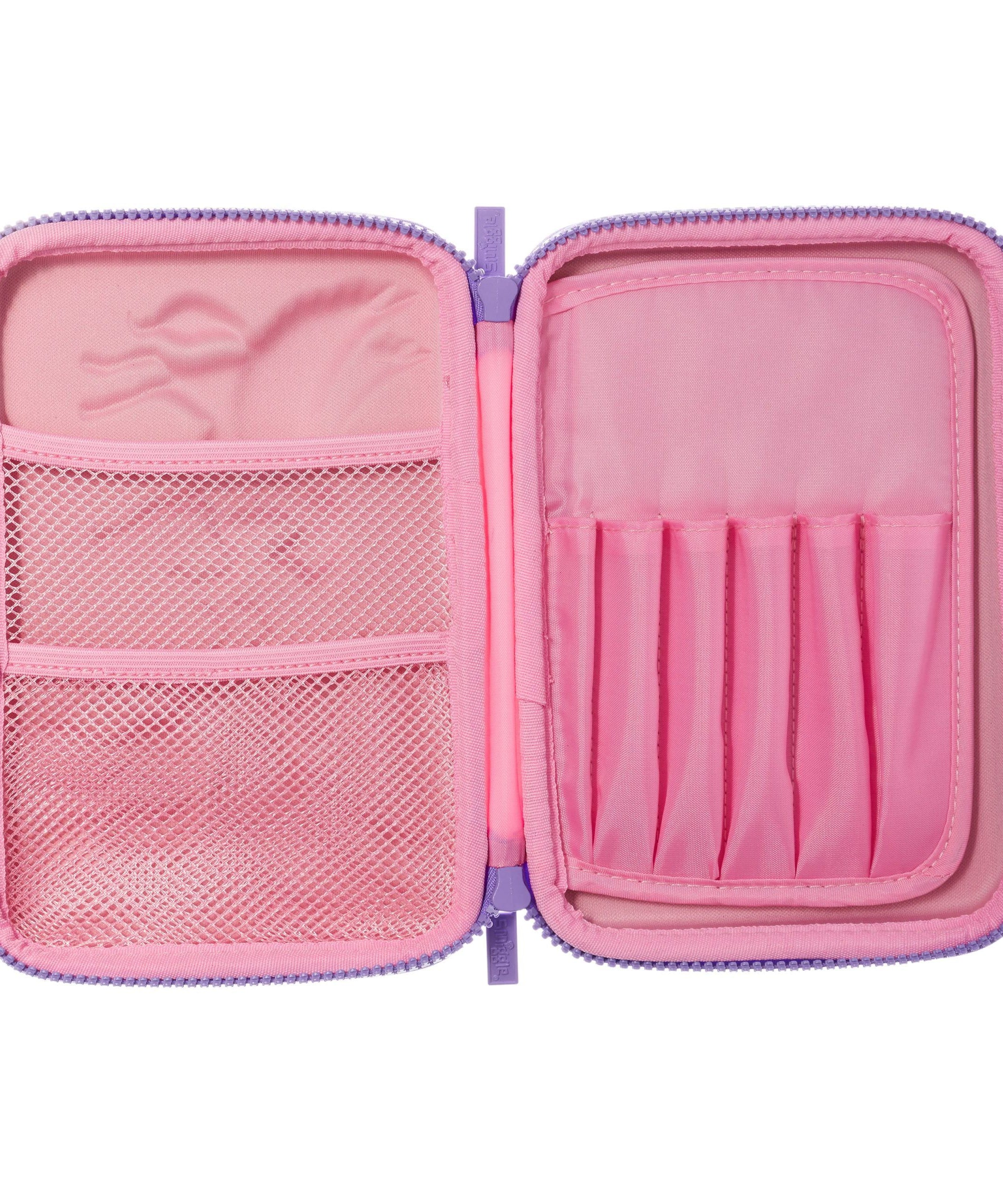 Smiggle - 3D Kabartmalı Hardtop Pembe Unicornlar Kalem Kutusu-Dinossi