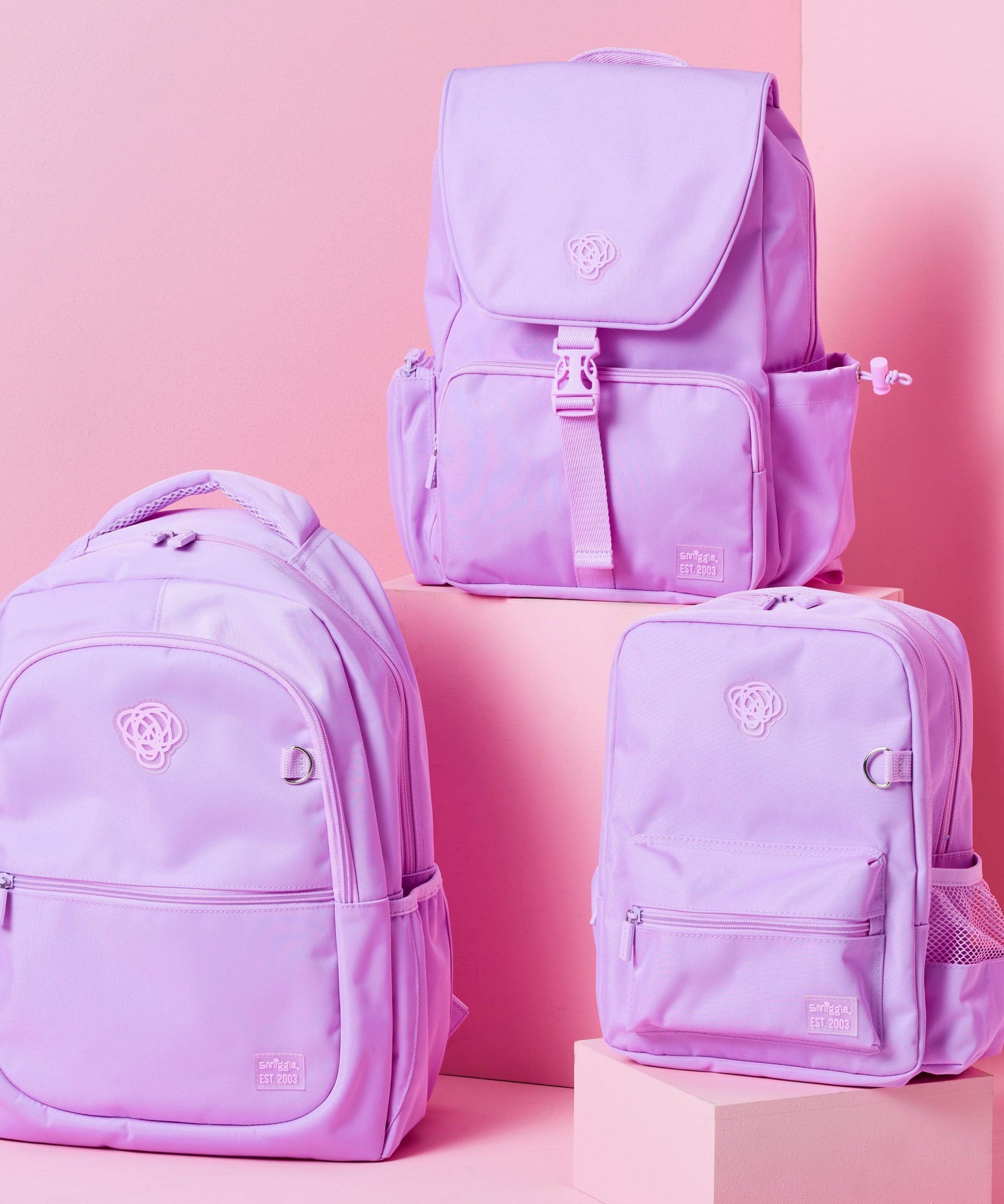 Smiggle - Sorbet Lilak Su Geçirmez Sırt Çantası-Dinossi