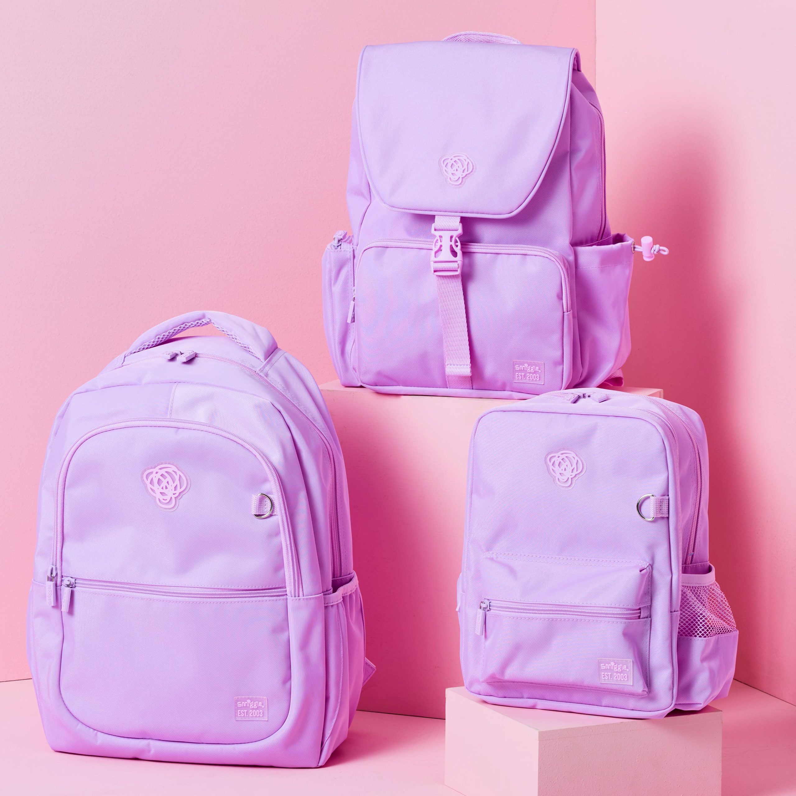 Smiggle - Sorbet Lilak Su Geçirmez Sırt Çantası-Dinossi