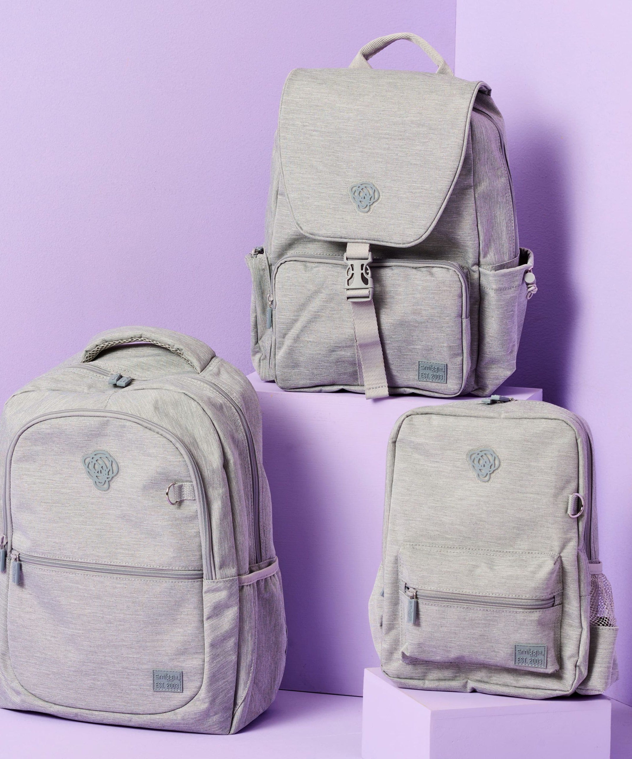 Smiggle - Sorbet Mini Gri Su Geçirmez Sırt Çantası-Dinossi