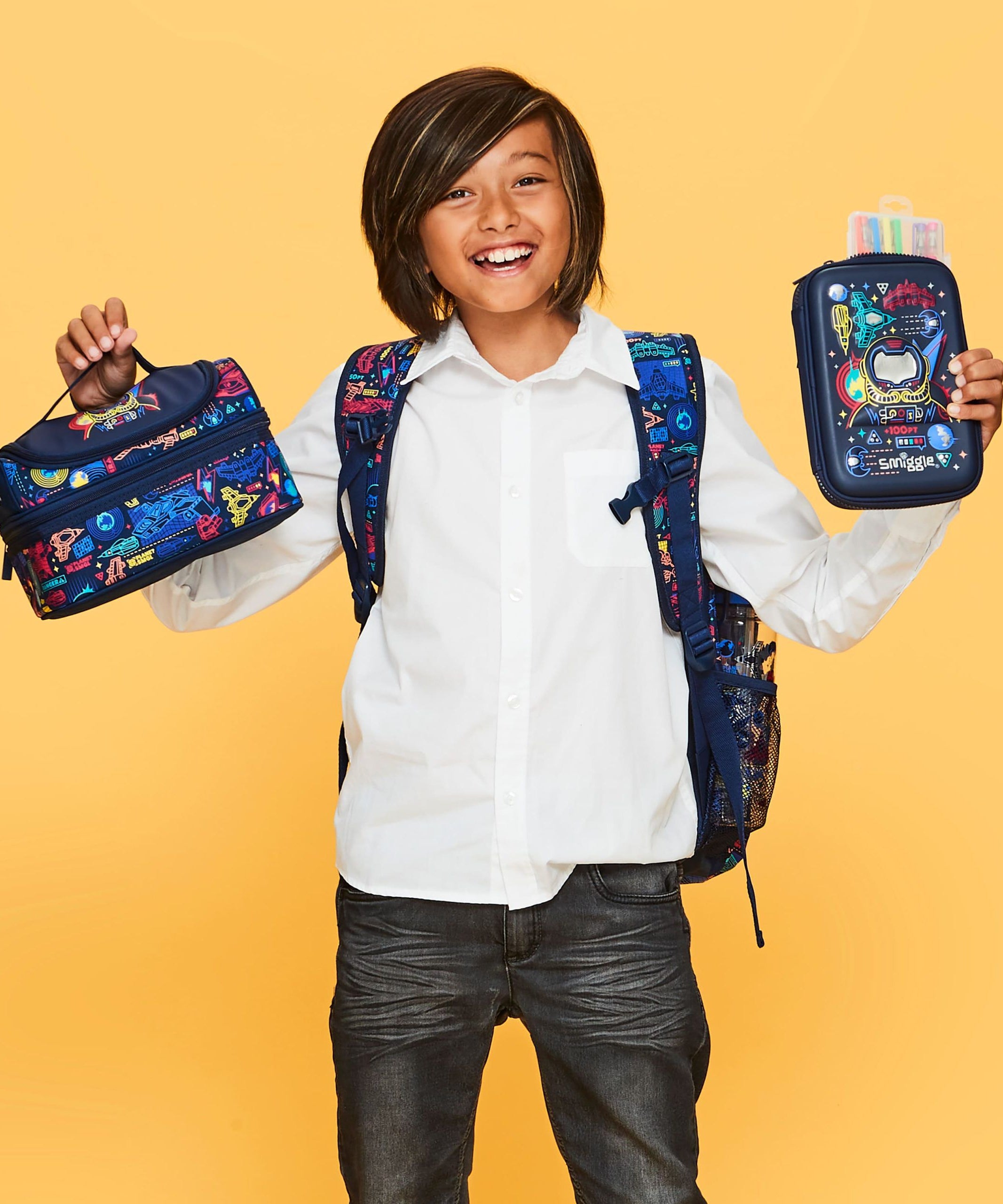 Smiggle - Beyond 3D Kabartmalı Astronot Kalem Kutusu-Dinossi