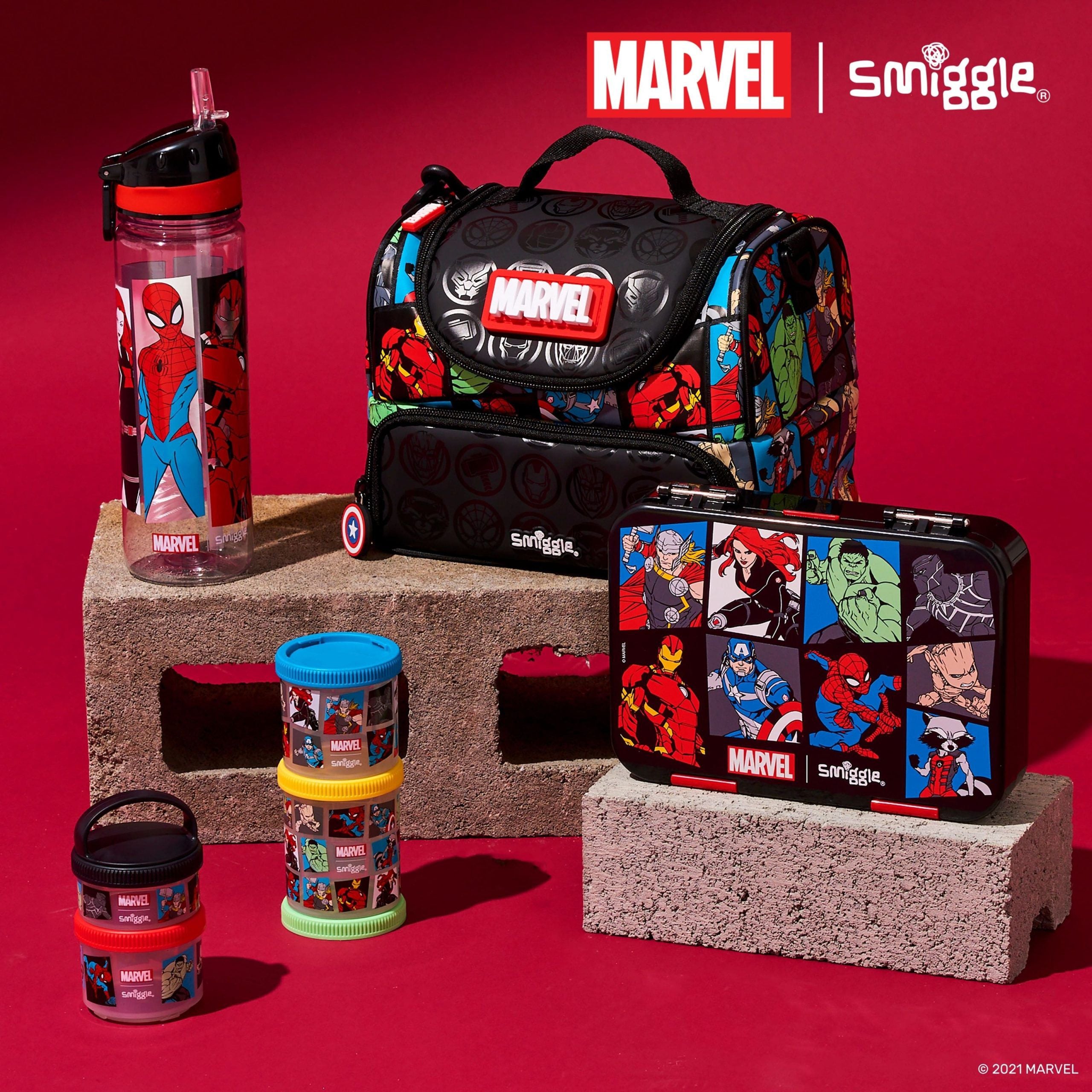 Smiggle - Marvel Çift Katlı Beslenme Çantası-Dinossi