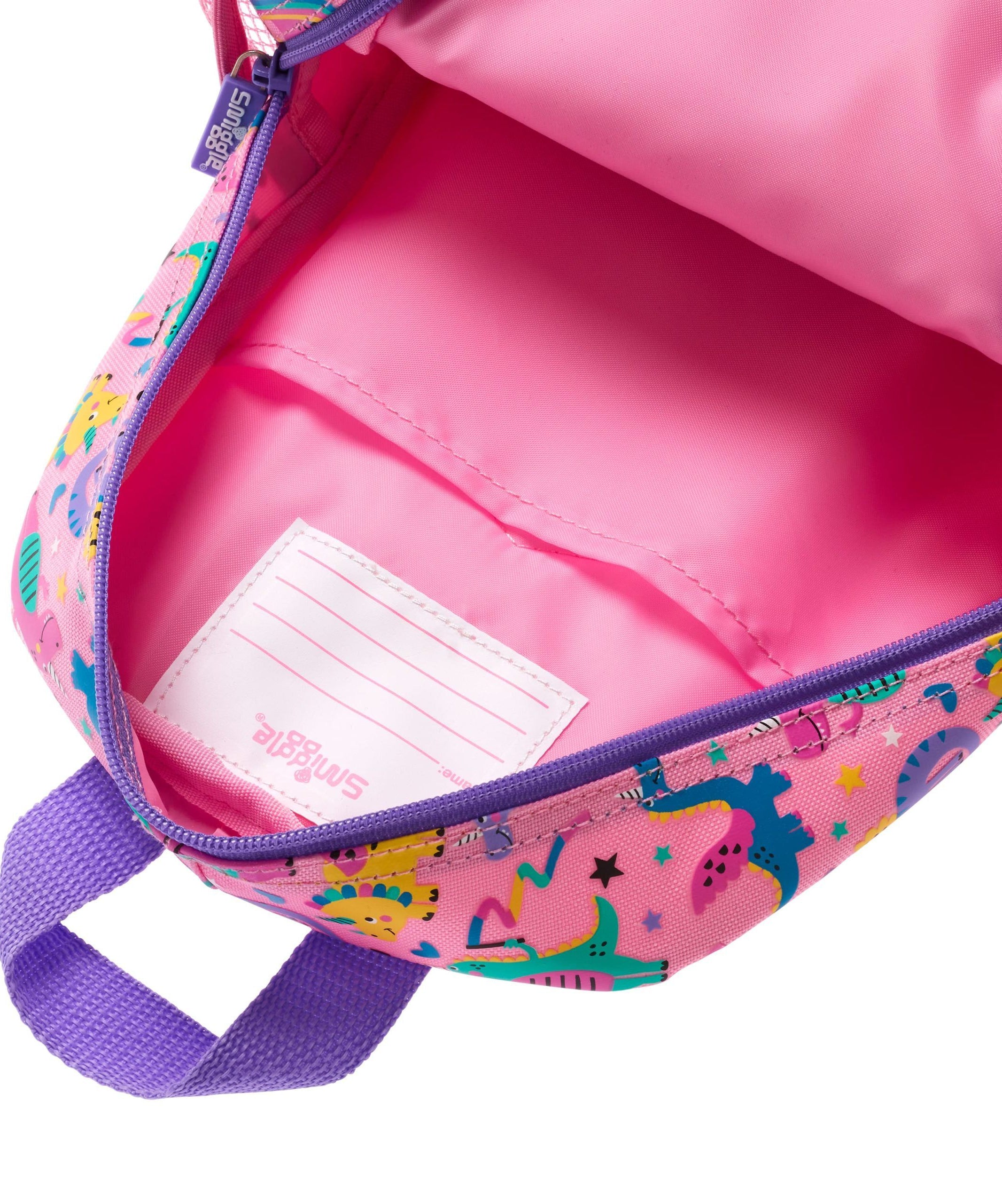 Smiggle - Up & Down Minik Dinossi Özel Tasarım Pembe Sırt Çantası-Dinossi