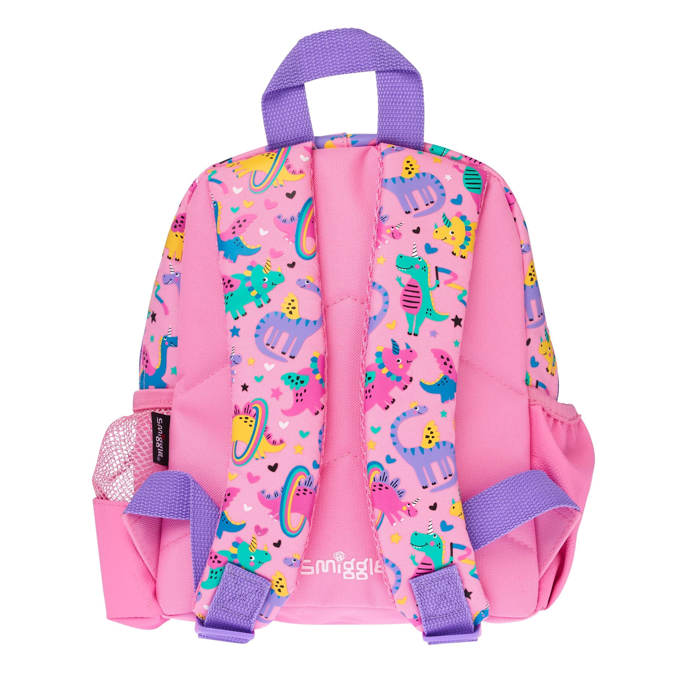 Smiggle - Up & Down Minik Dinossi Özel Tasarım Pembe Sırt Çantası-Dinossi