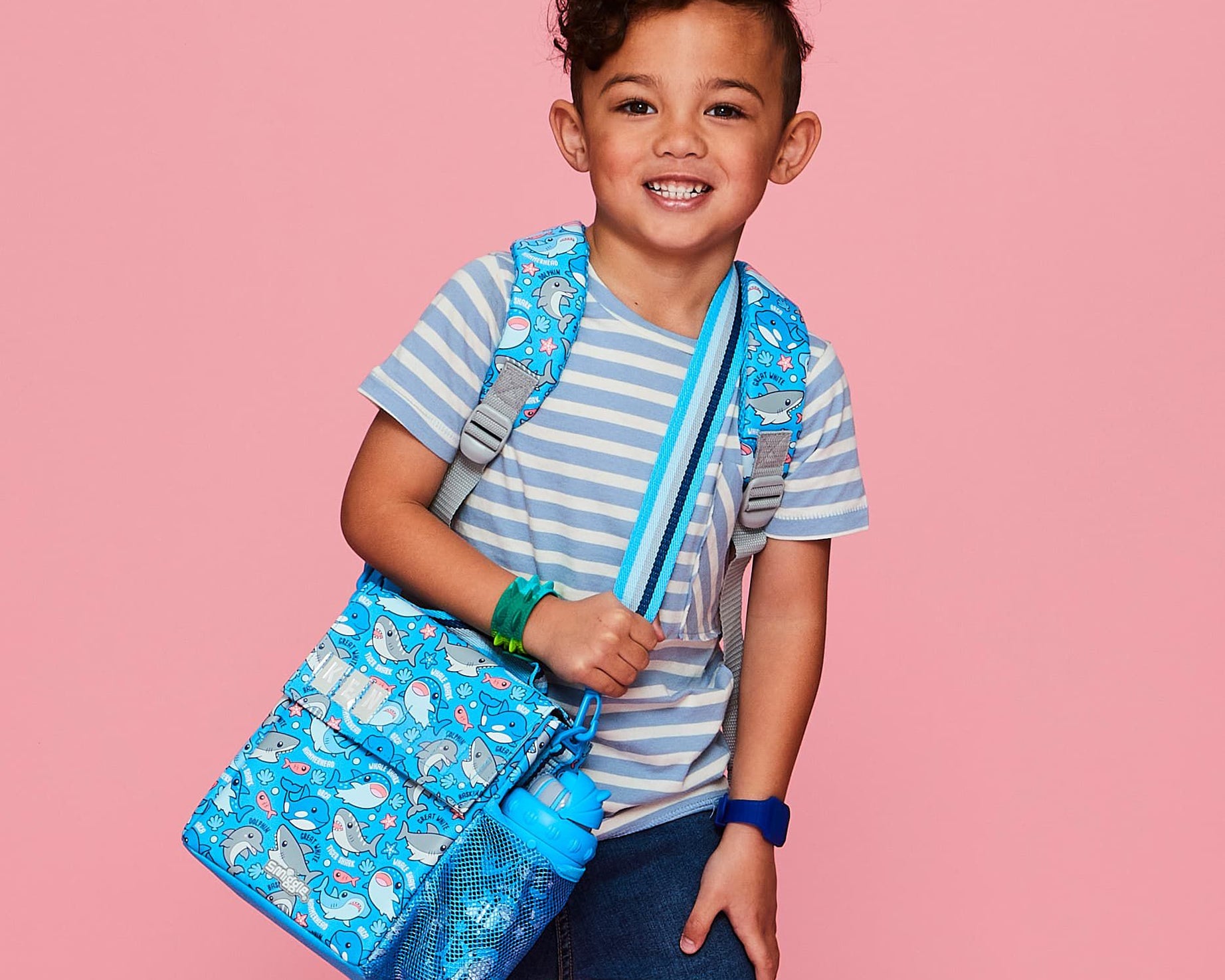 Smiggle - Up & Down Minik İsimlikli Beslenme Çantası-Dinossi