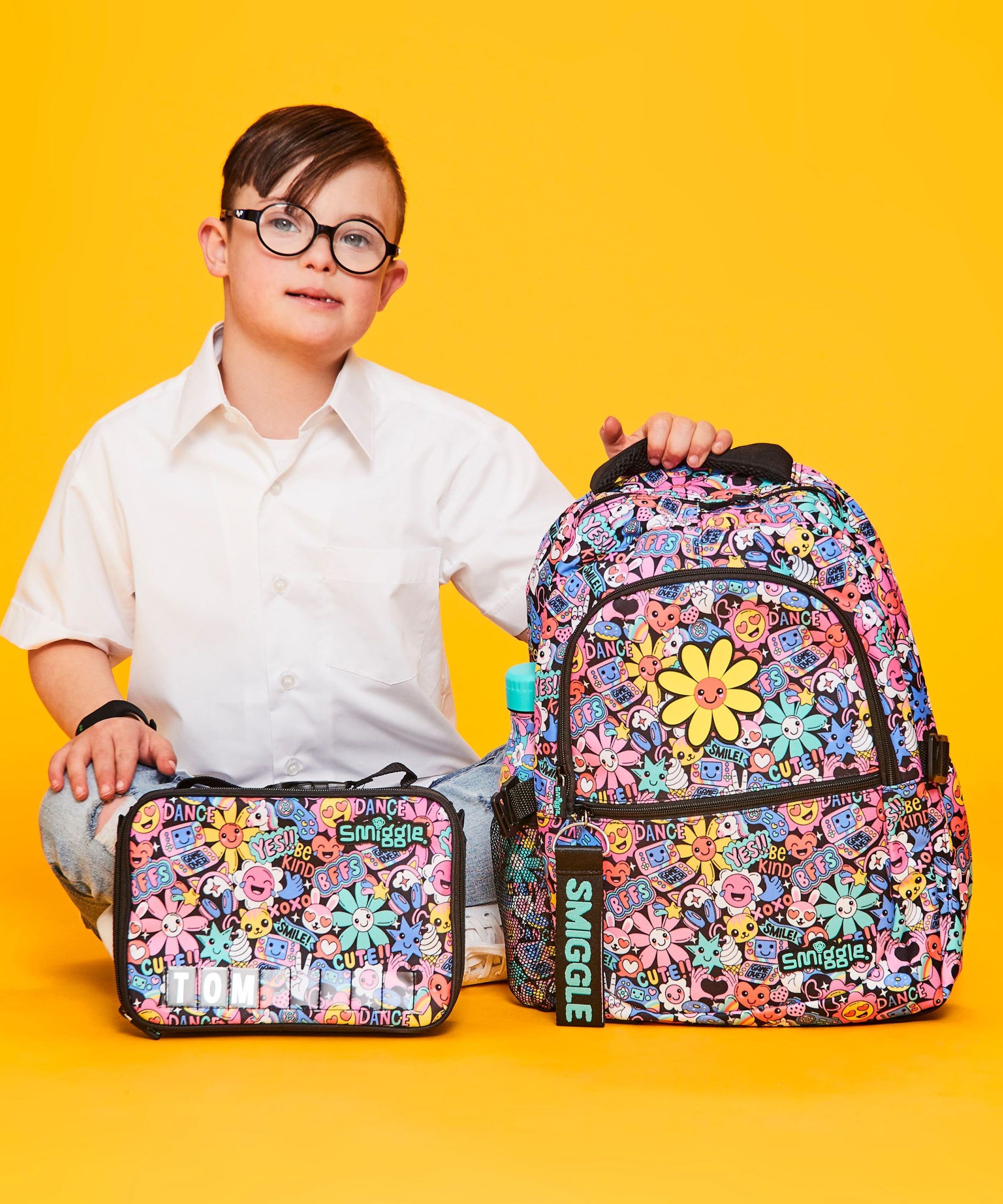 Smiggle – Bright Side 5'li Okul Çanta Seti-Dinossi