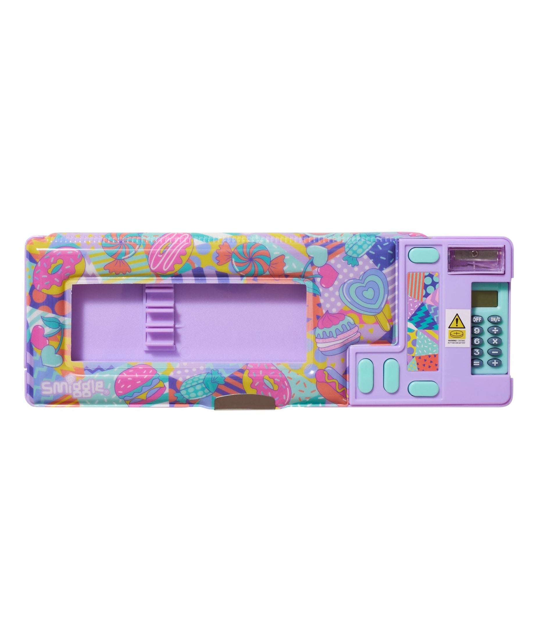 Smiggle - Away Hesap Makineli Otomatik Kalem Kutusu-Dinossi