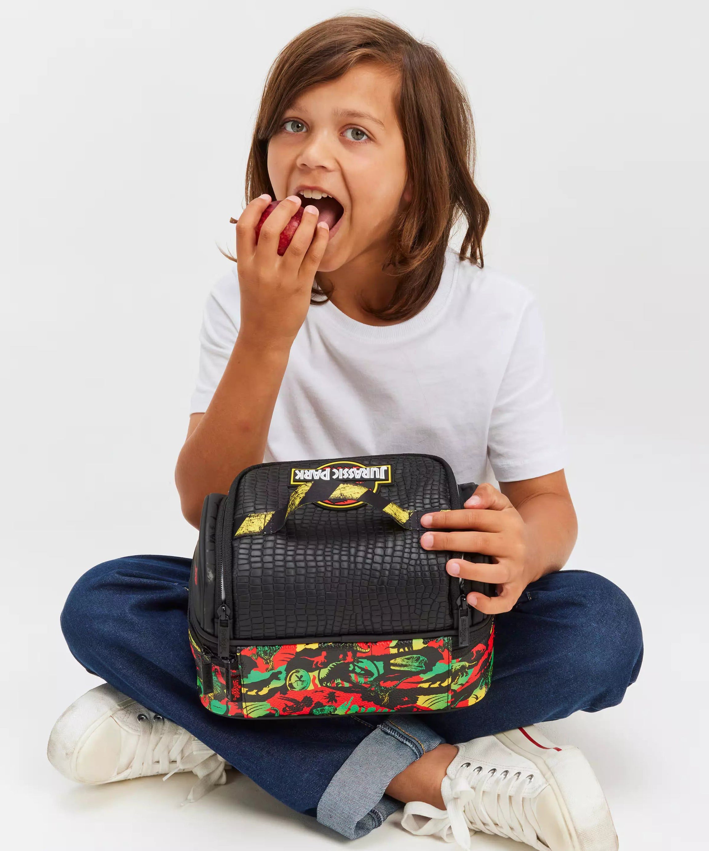 Smiggle - Jurassic Park Çift Katlı Beslenme Çantası-Dinossi