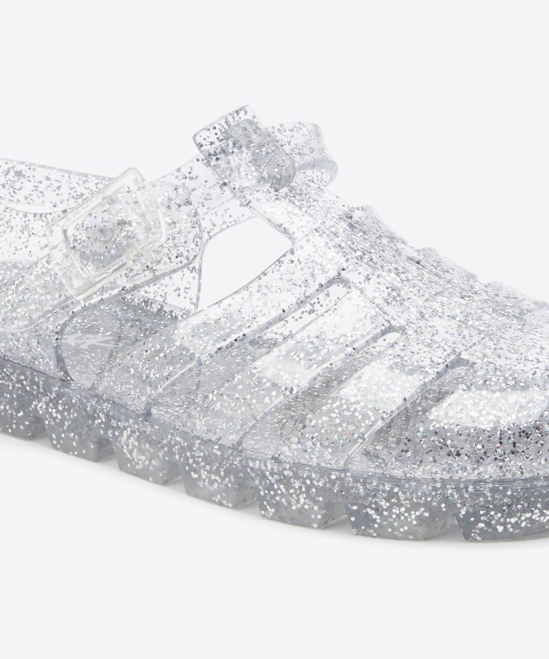 Next - Çocuk Jöle Simli Gümüş Sandalet - 28-Dinossi