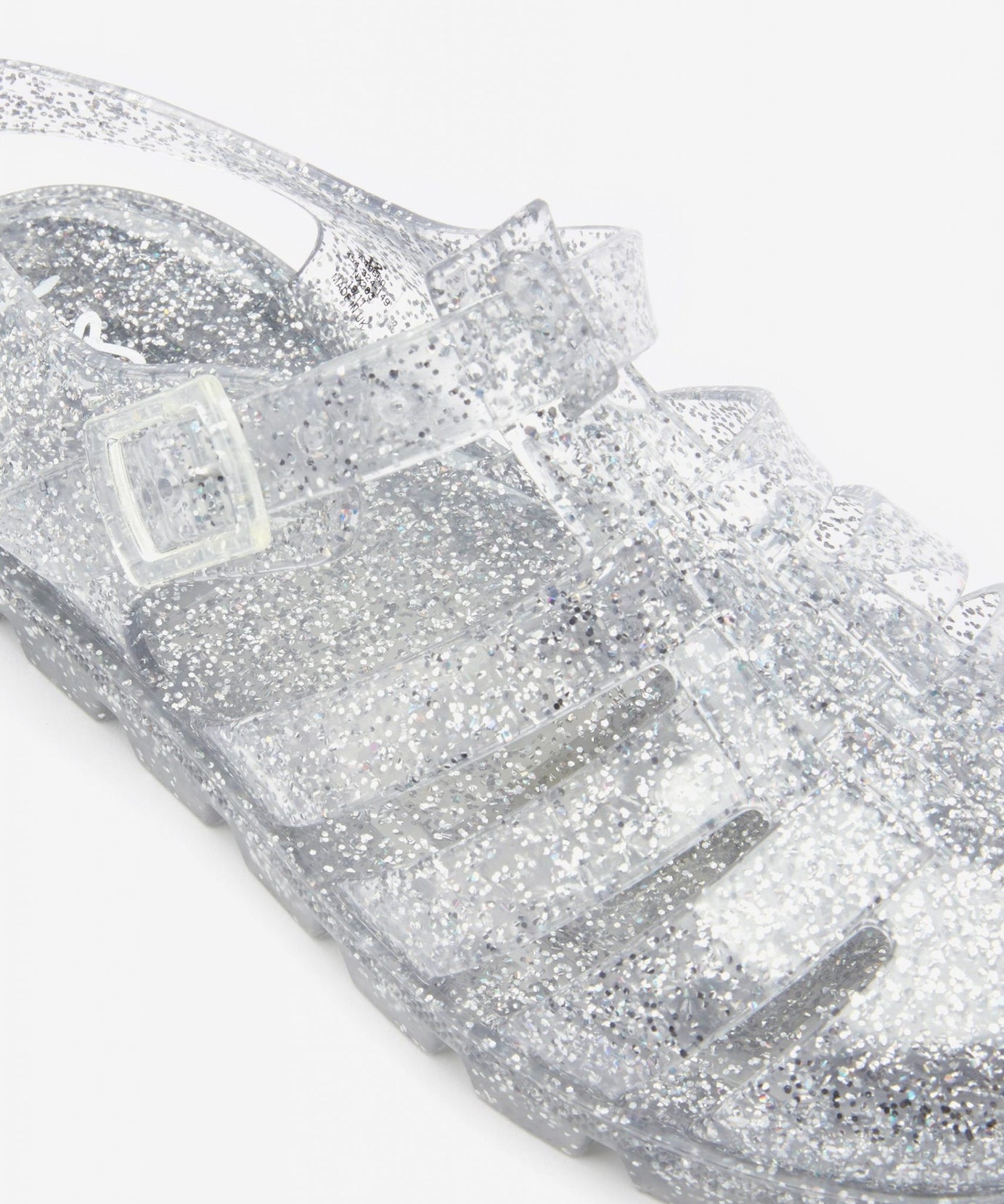 Next - Çocuk Jöle Simli Gümüş Sandalet - 28-Dinossi