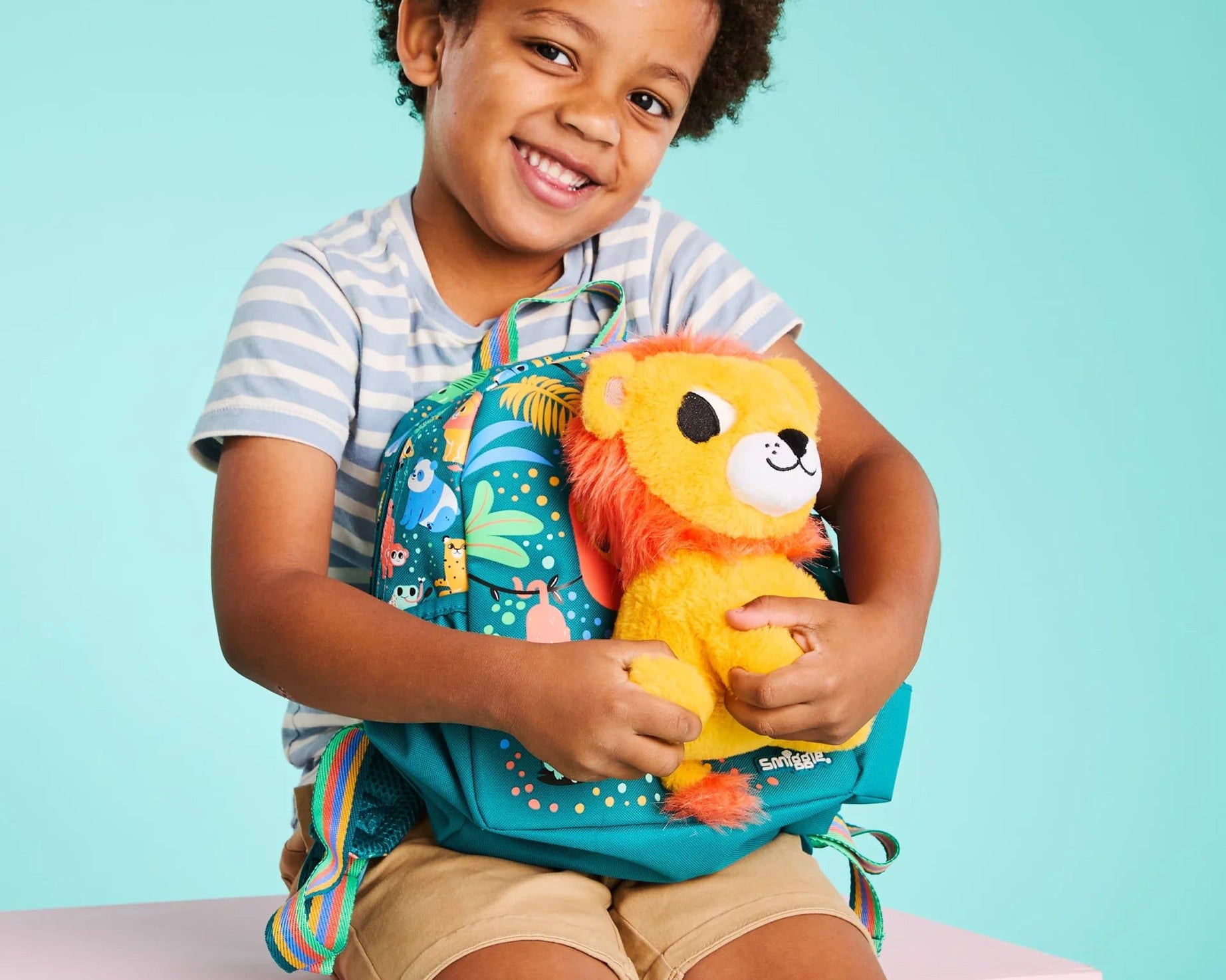 Smiggle - Big Dreams Anaokulu Çıkarılabilir Peluşlu Sırt Çantası-Dinossi