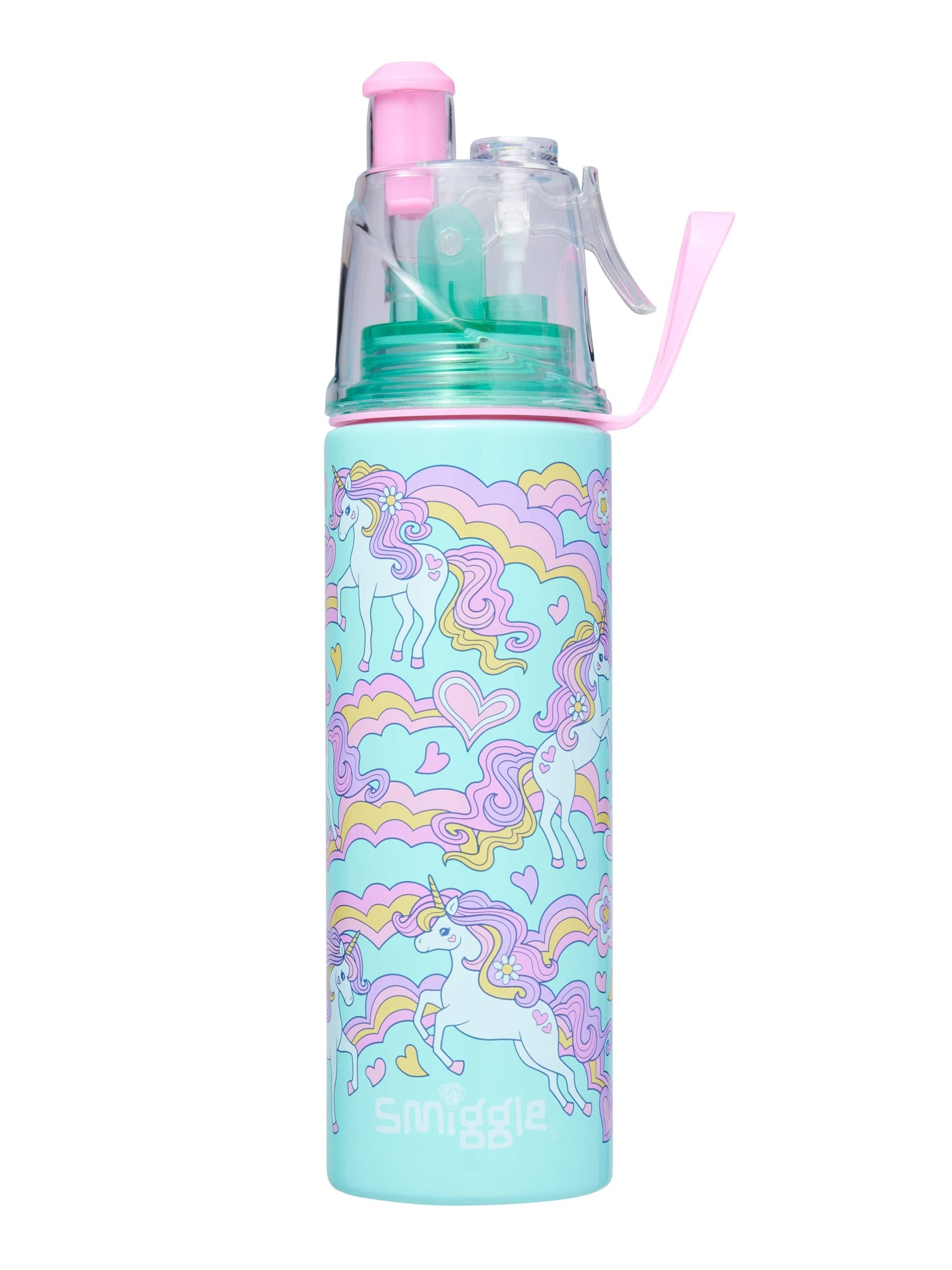 Smiggle - Limitless Su Püskürtmeli 500ML Çelik Matara-Dinossi