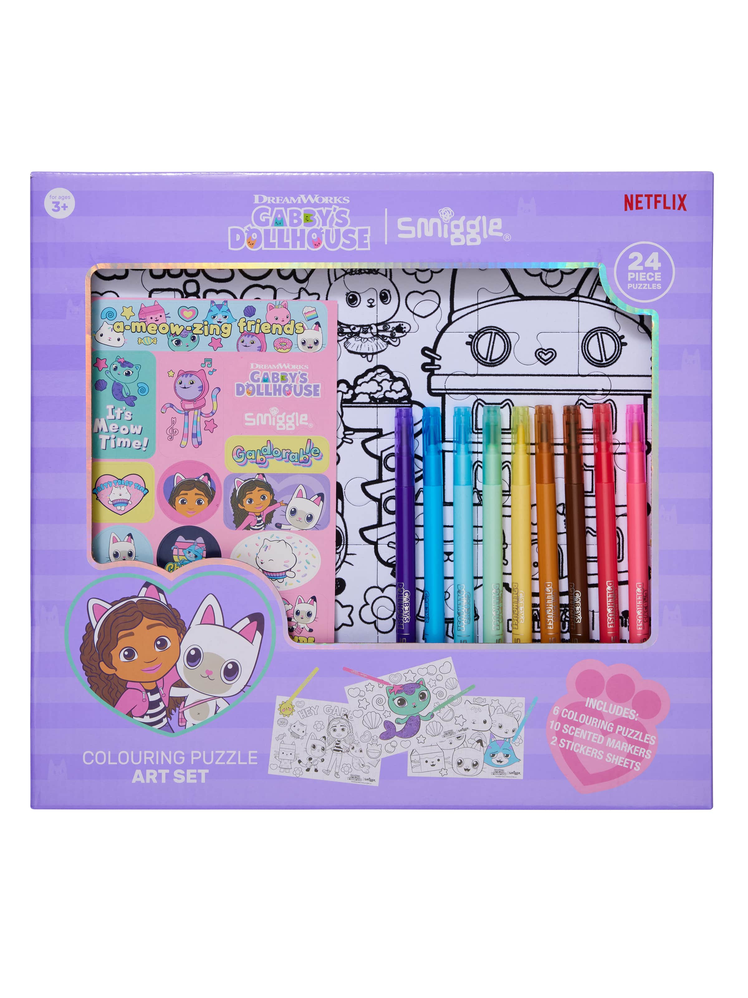 Smiggle - Gabbys Dollhouse Bulmaca ve Sanat Kırtasiye Seti-Dinossi