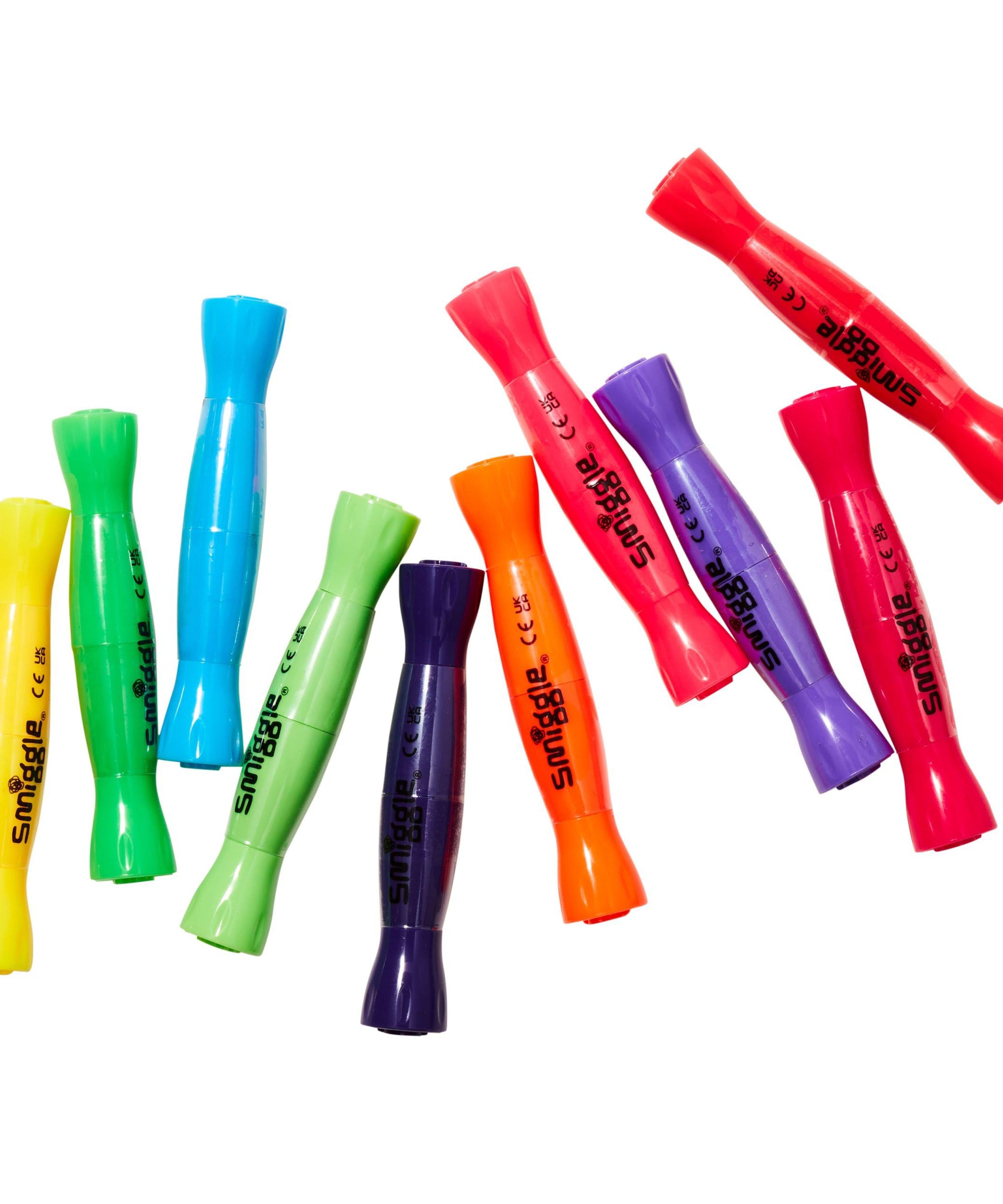 Smiggle - Bon Bon Şeker Kokulu Fosforlu Kalem Paketi X10-Dinossi