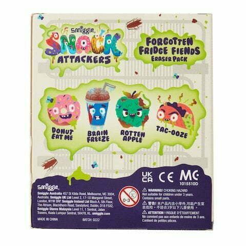 Smiggle - Snack Attackers 4lü Silgi Paketi-Dinossi