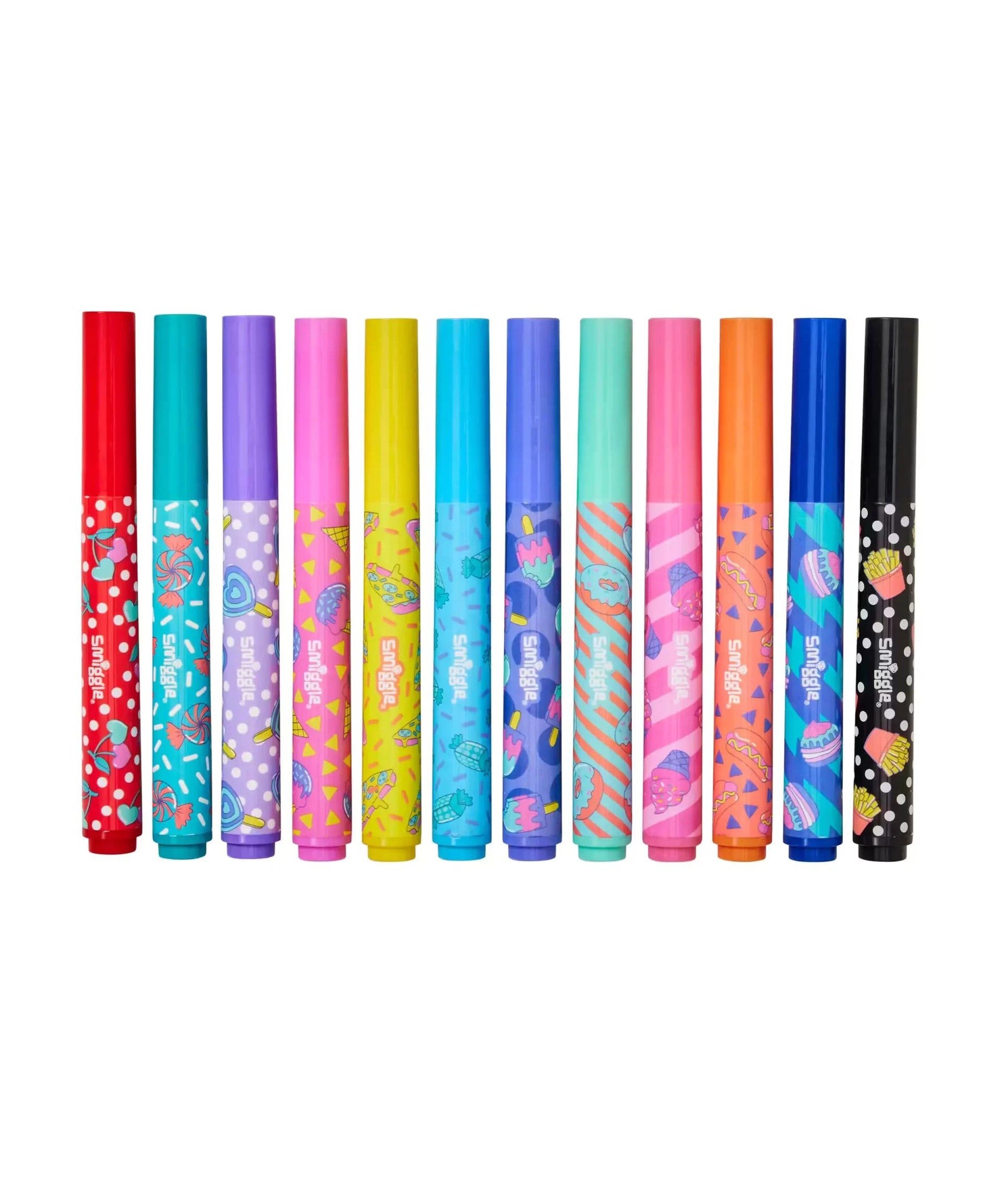 Smiggle - Away Kokulu 12'li Fosforlu Kalem ve Kalem Kutusu Seti-Dinossi