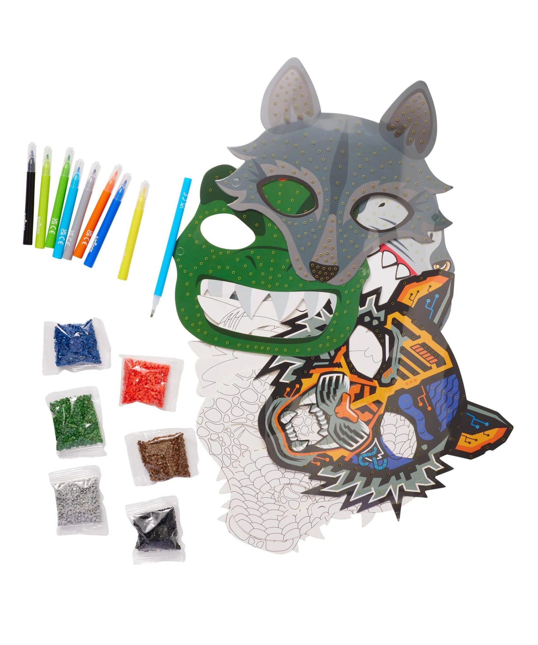 Smiggle - Kendin Yap Eğlenceli Karakter Maskesi Kiti-Dinossi