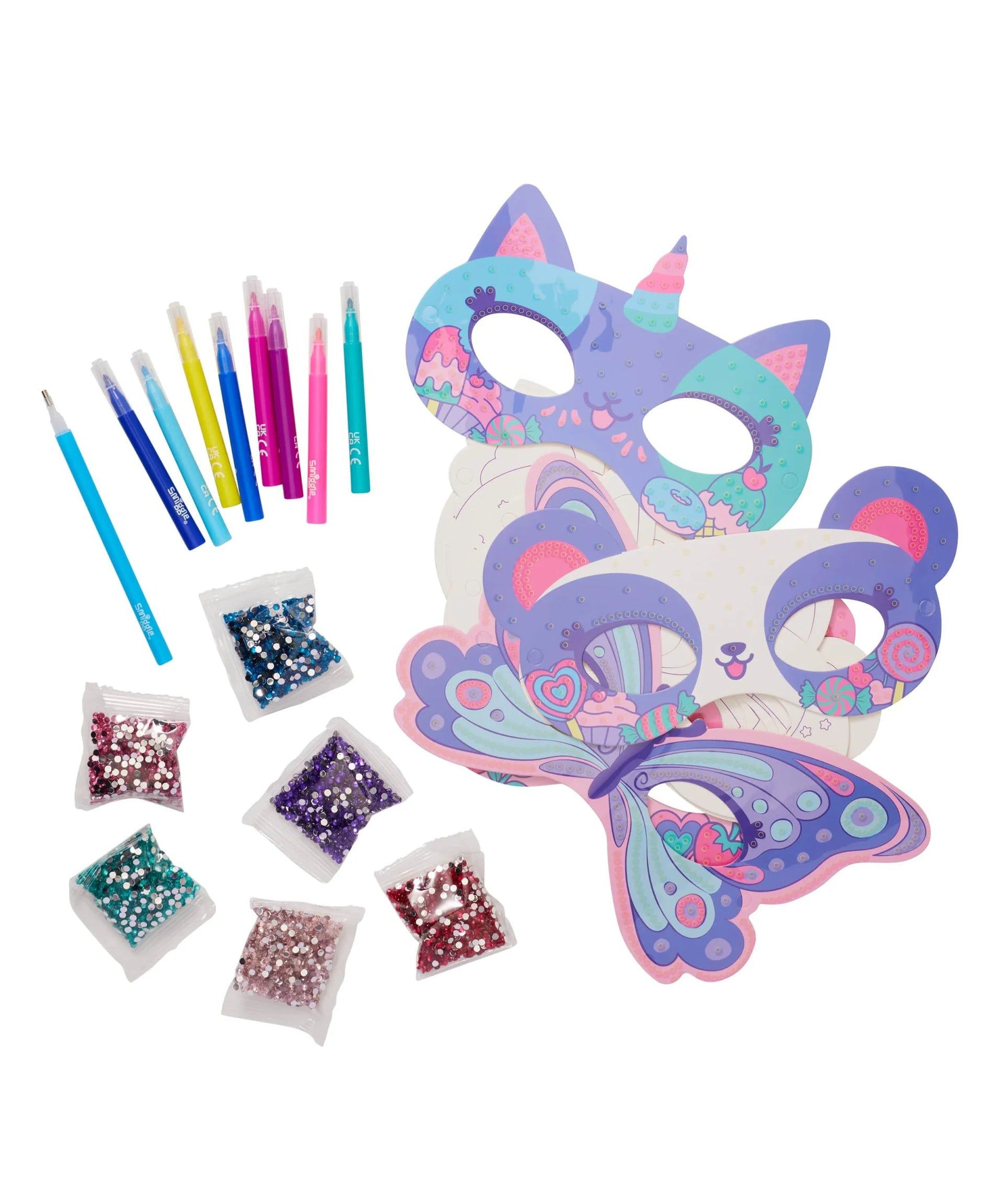 Smiggle - Kendin Yap Eğlenceli Karakter Maskesi Kiti-Dinossi