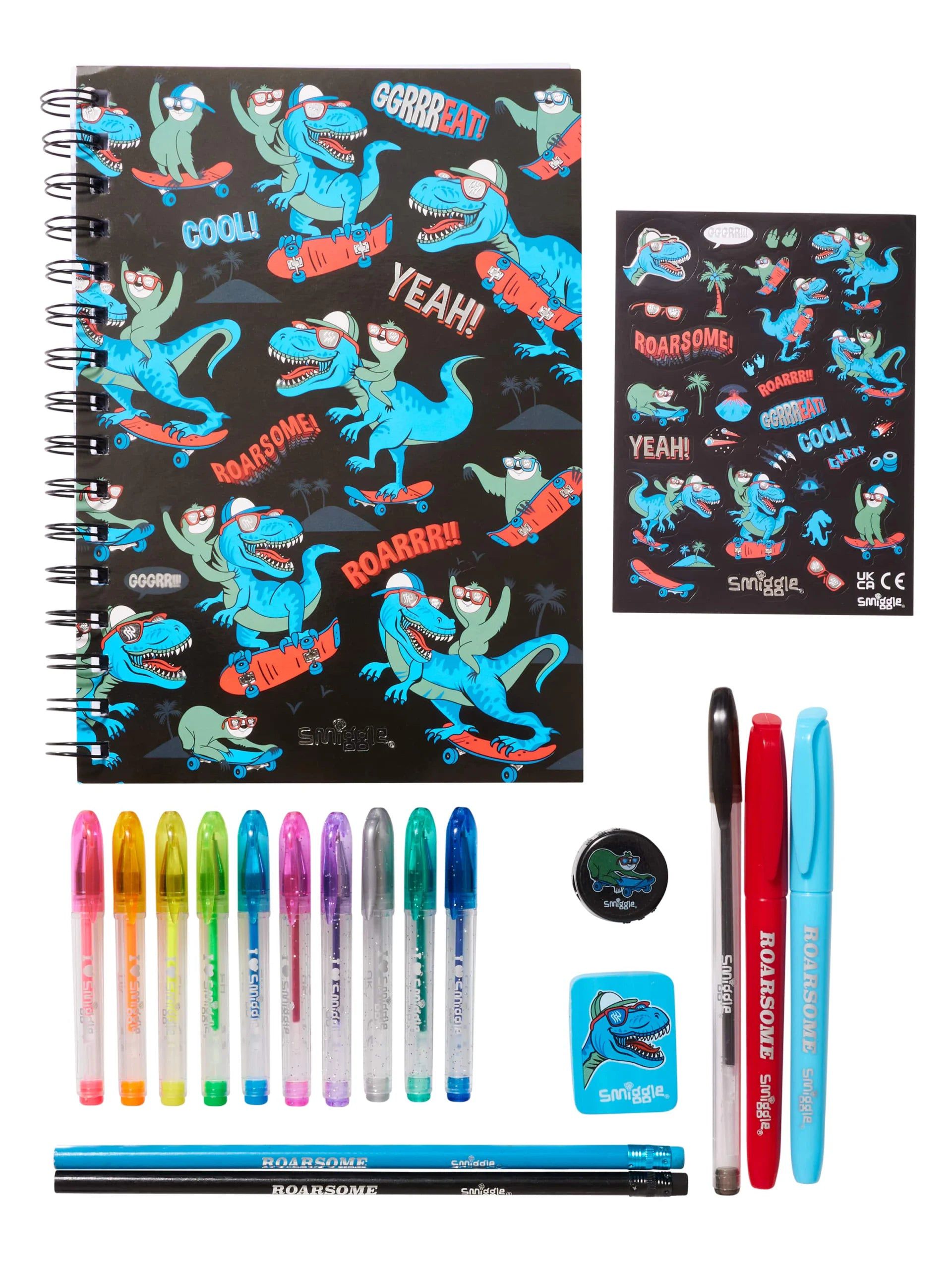 Smiggle - Kokulu A5 Defter ve Kırtasiye Seti-Dinossi