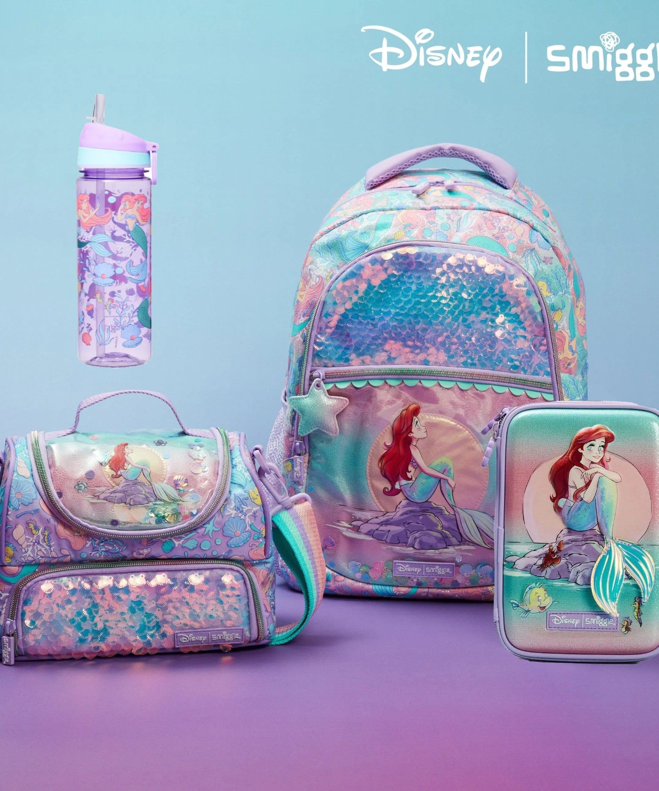 Smiggle – Disney Prenses Ariel 4'lü Okul Çanta Seti-Dinossi