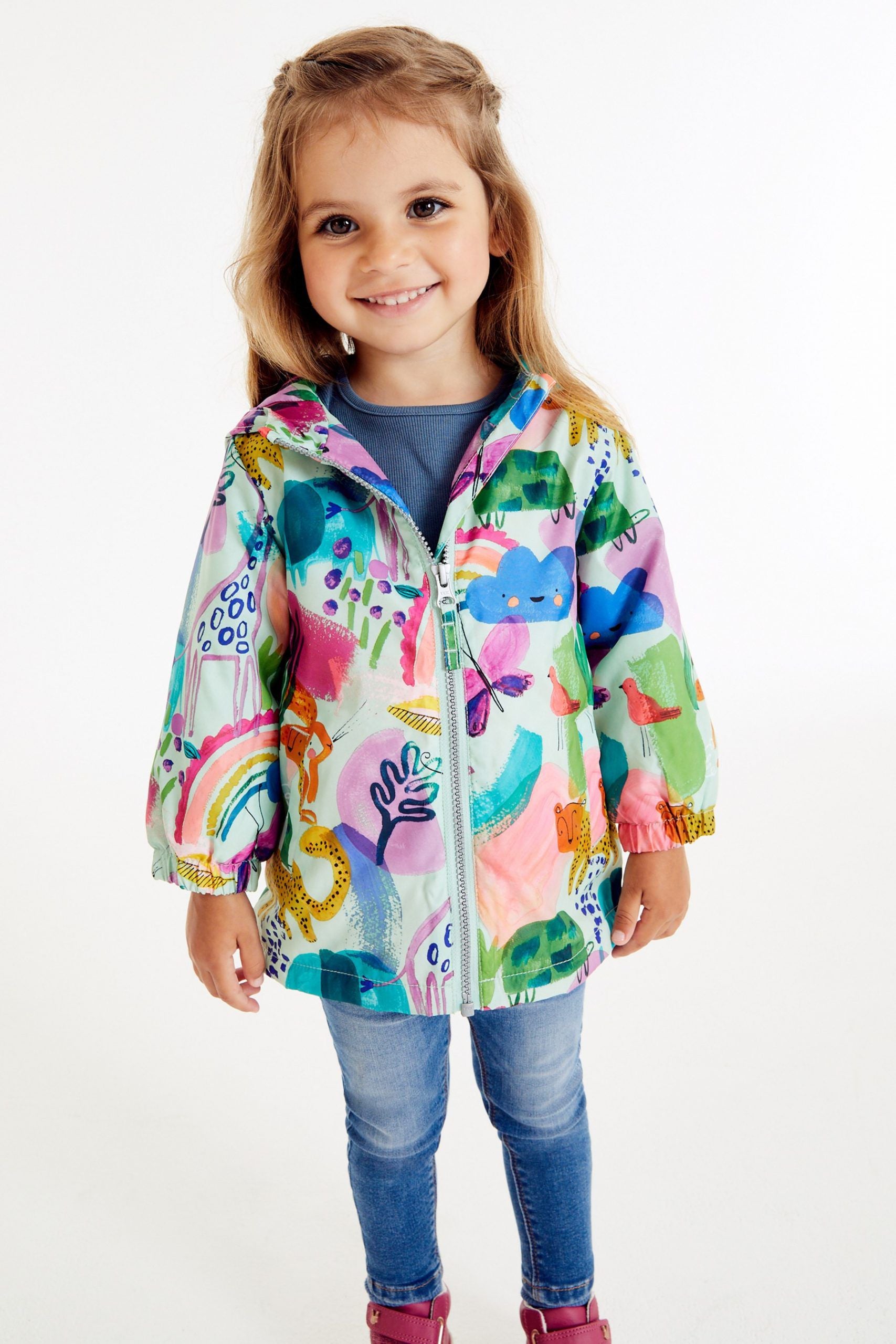 Next - Neşeli Sürdürülebilir Kız Çocuk Kışlık Ceket ve Yağmurluğu - 5-6 Yaş-Dinossi