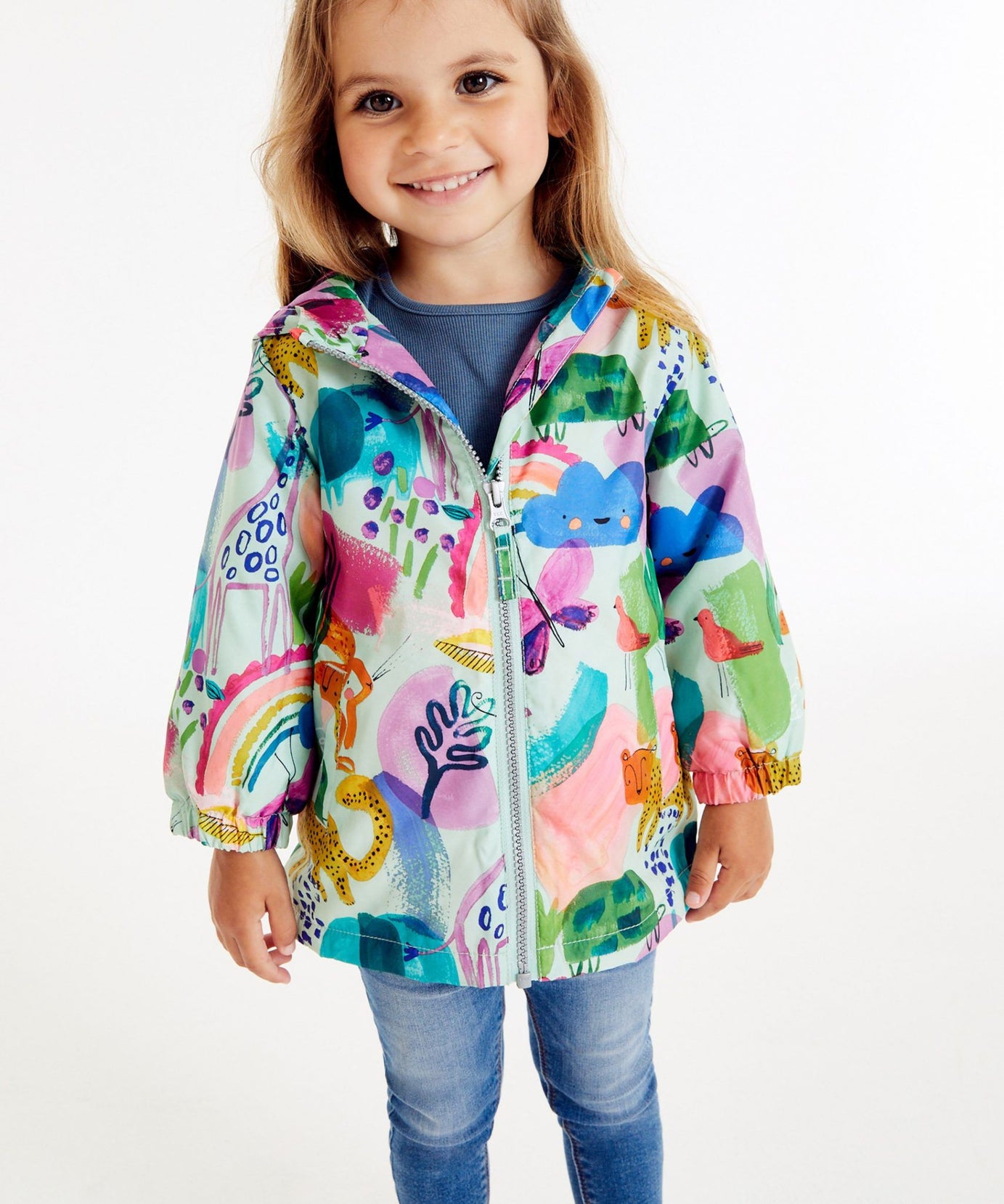 Next - Neşeli Sürdürülebilir Kız Çocuk Kışlık Ceket ve Yağmurluğu - 6-7 Yaş-Dinossi