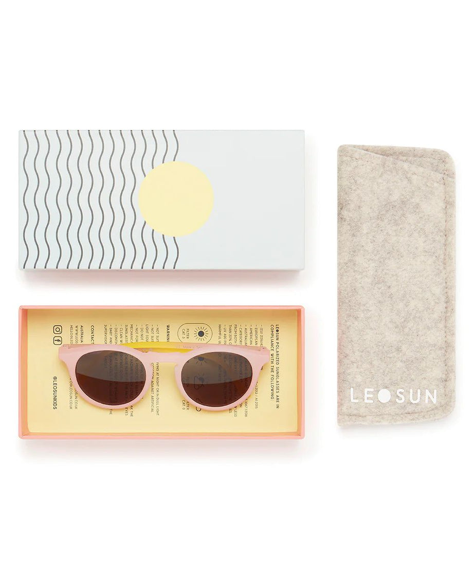 Leosun - Soft Pembe Polarize UV400 Çocuk Güneş Gözlüğü 3-8 Yaş-Dinossi