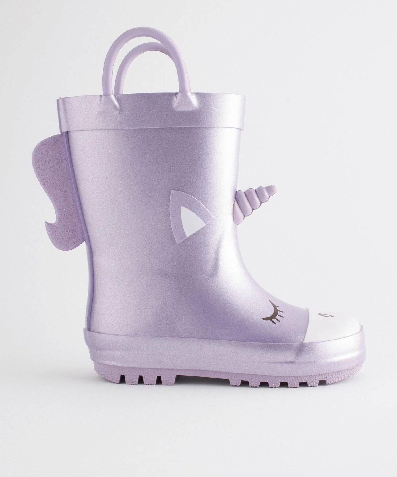 Dinossi - Leylak Mor Unicorn Yumuşak Tabanlı Kız Çocuk Polarlı Yağmur Çizmesi - 26.5-Dinossi