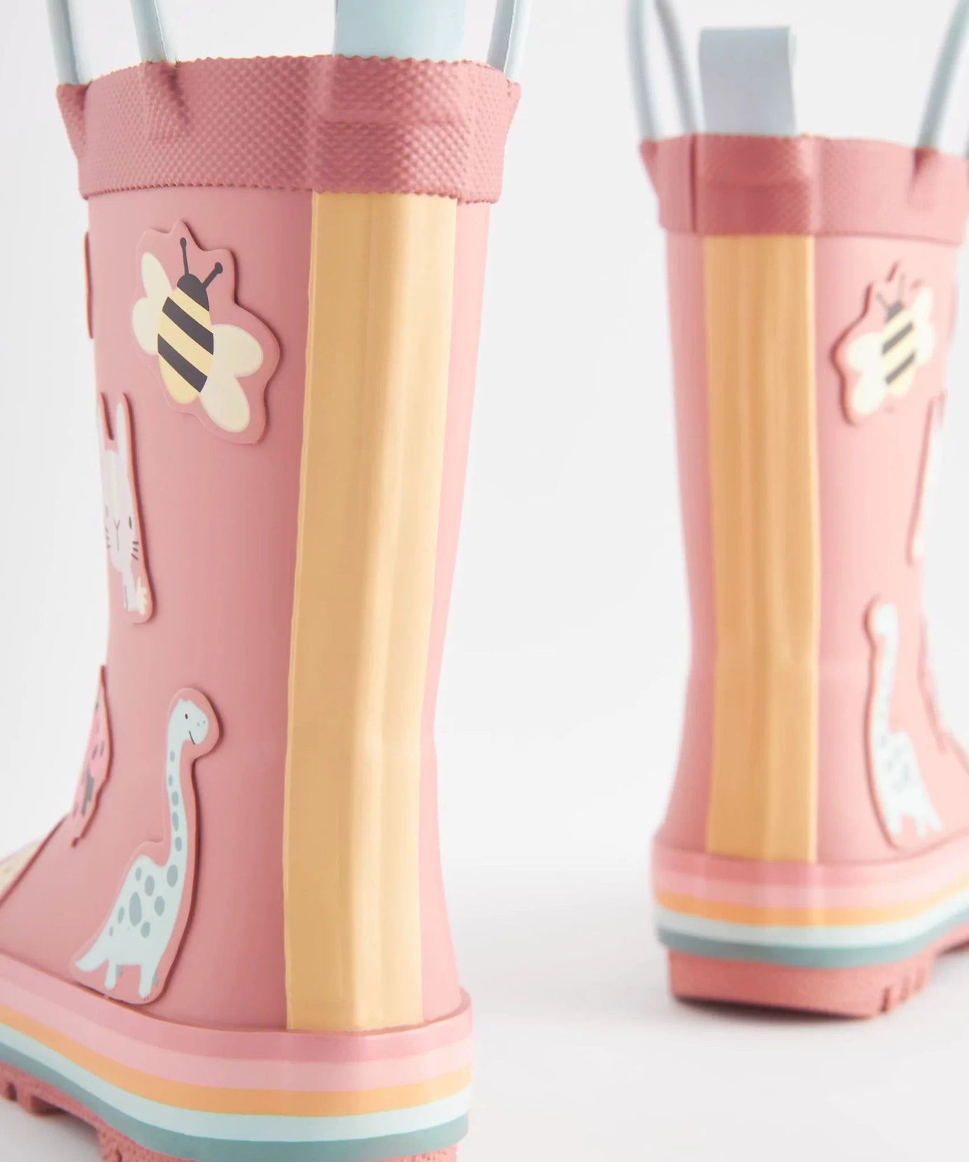 Dinossi - Soft Pembe Yumuşak Tabanlı Kız Çocuk Polarlı Yağmur Çizmesi - 30.5-Dinossi