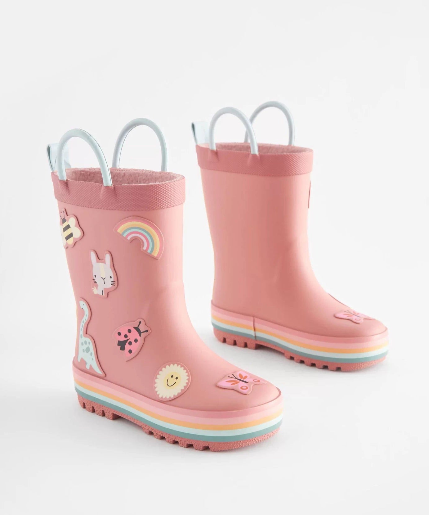 Dinossi - Soft Pembe Yumuşak Tabanlı Kız Çocuk Polarlı Yağmur Çizmesi - 30.5-Dinossi