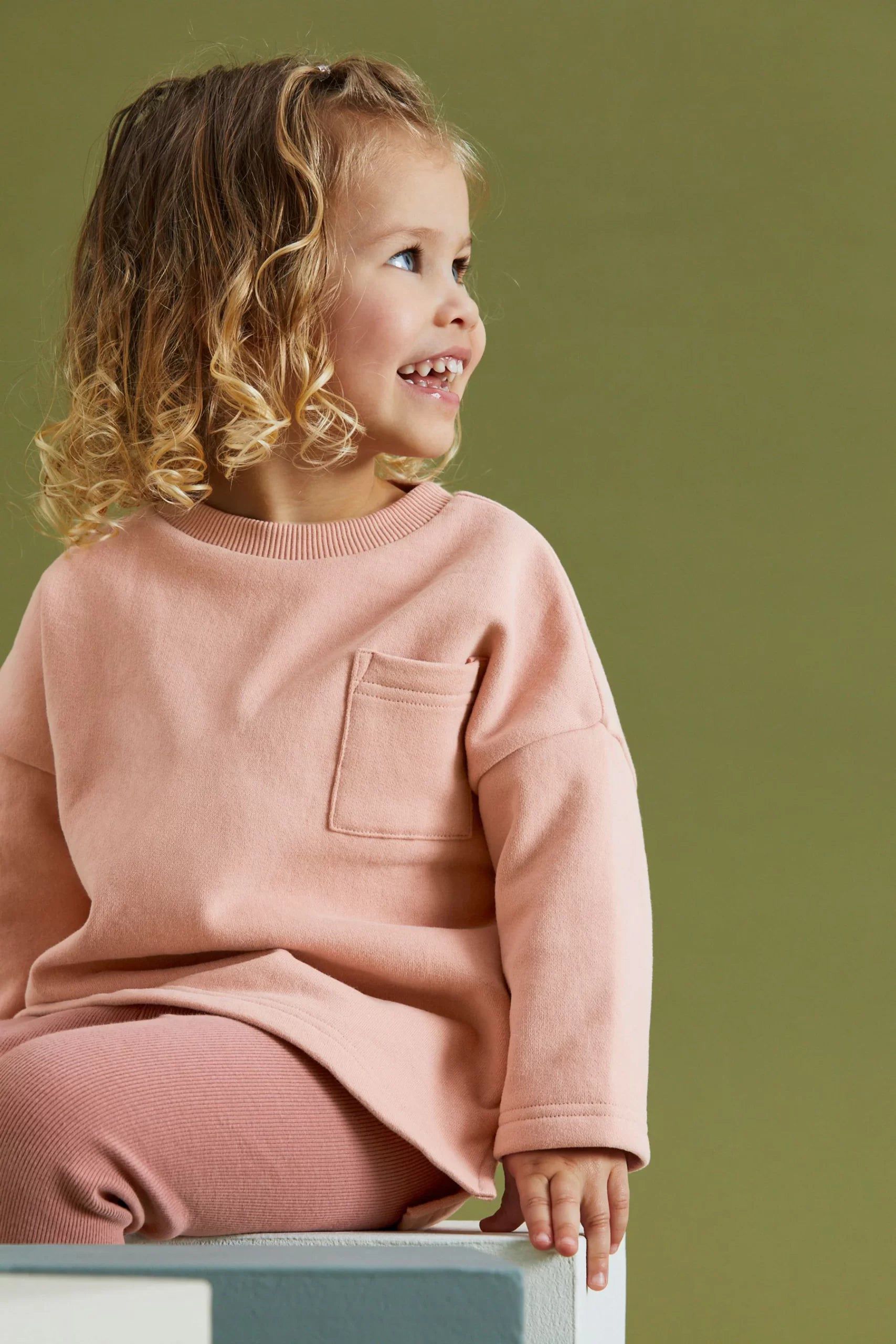 Dinossi - Soft Pembe Kazak ve Tayt Eşofman Takımı - 6-7 Yaş-Dinossi