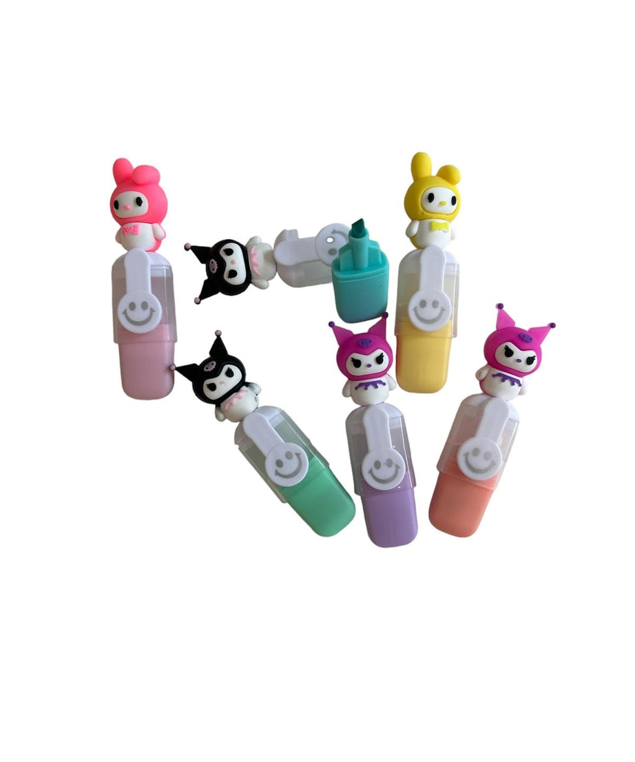 Dinossi Kuromi - Fosforlu Highlighter Kalem Paketi 6lı-Dinossi