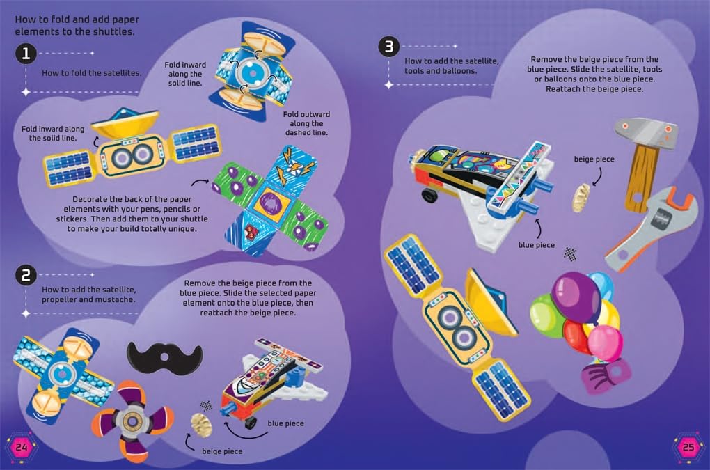 Buster Books - Lego Bouw en Plak Figuren Speelgoed Engels Activiteiten- en Verhalenboek