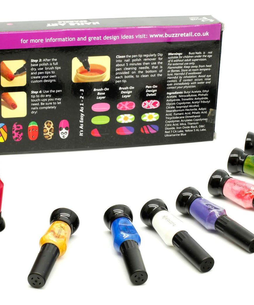 Buzz Art - Çocuklara Özel Tırnak Boyama Tasarım Seti Sparkle - Dinossi