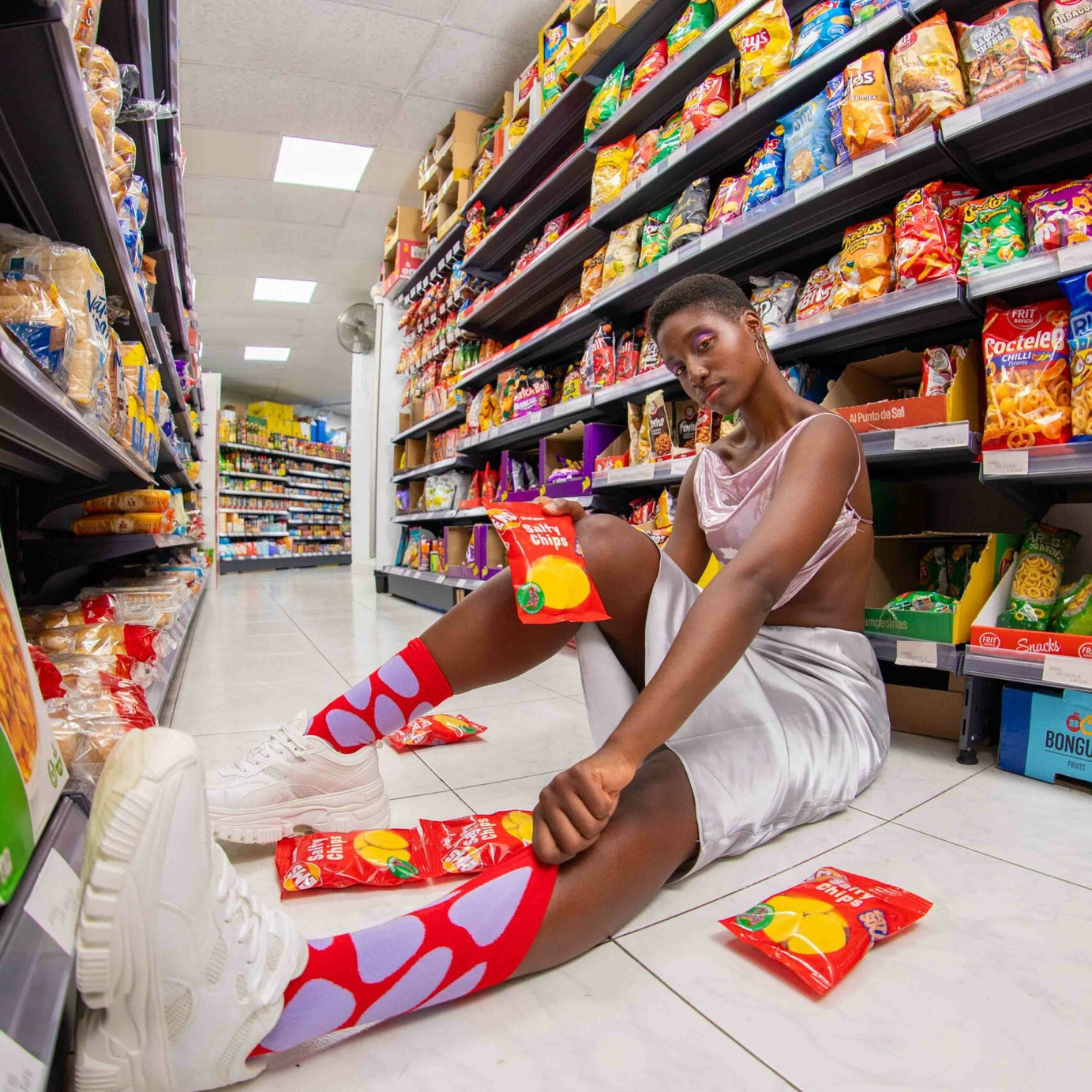 Eat My Socks - Yetişkin Tuzlu Cipsler Çorap - Dinossi