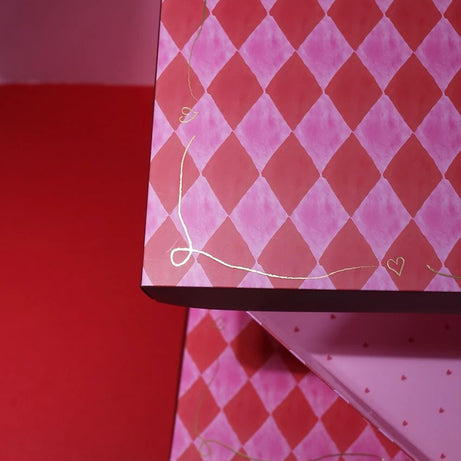 Dinossi - Roze Geruit Geschenkdoos