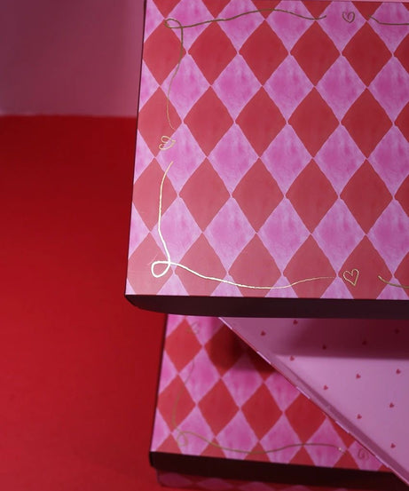 Dinossi - Roze Geruit Geschenkdoos