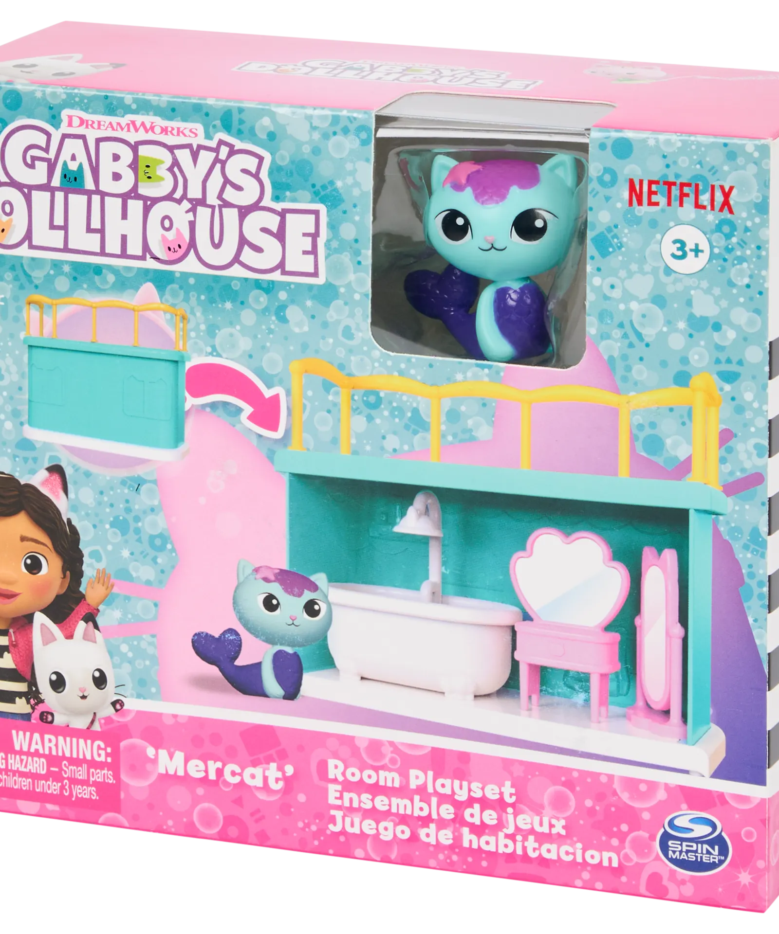 Gabbys Dollhouse - Badkameravontuur met Mercat Speelgoedset
