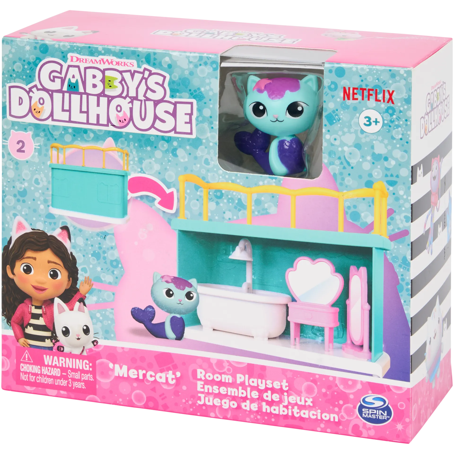 Gabbys Dollhouse - Badkameravontuur met Mercat Speelgoedset