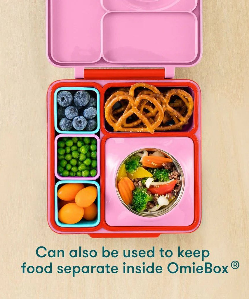 OmieBox Bento Doos Binnenvakjes Set van 2 Rood en Geel