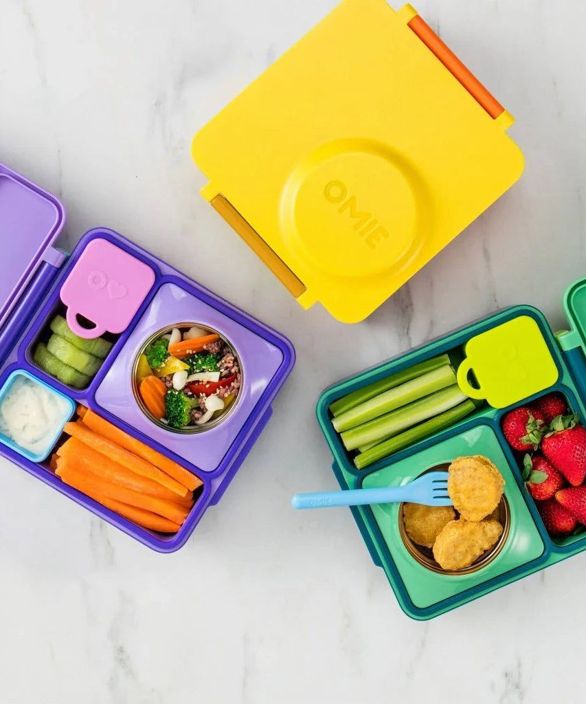 OmieBox Bento Doos Binnenvakjes Set van 2 Rood en Geel