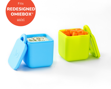 Omiebox - Bento Doos Binnenvak Containers 2 stuks Blauw/Groen