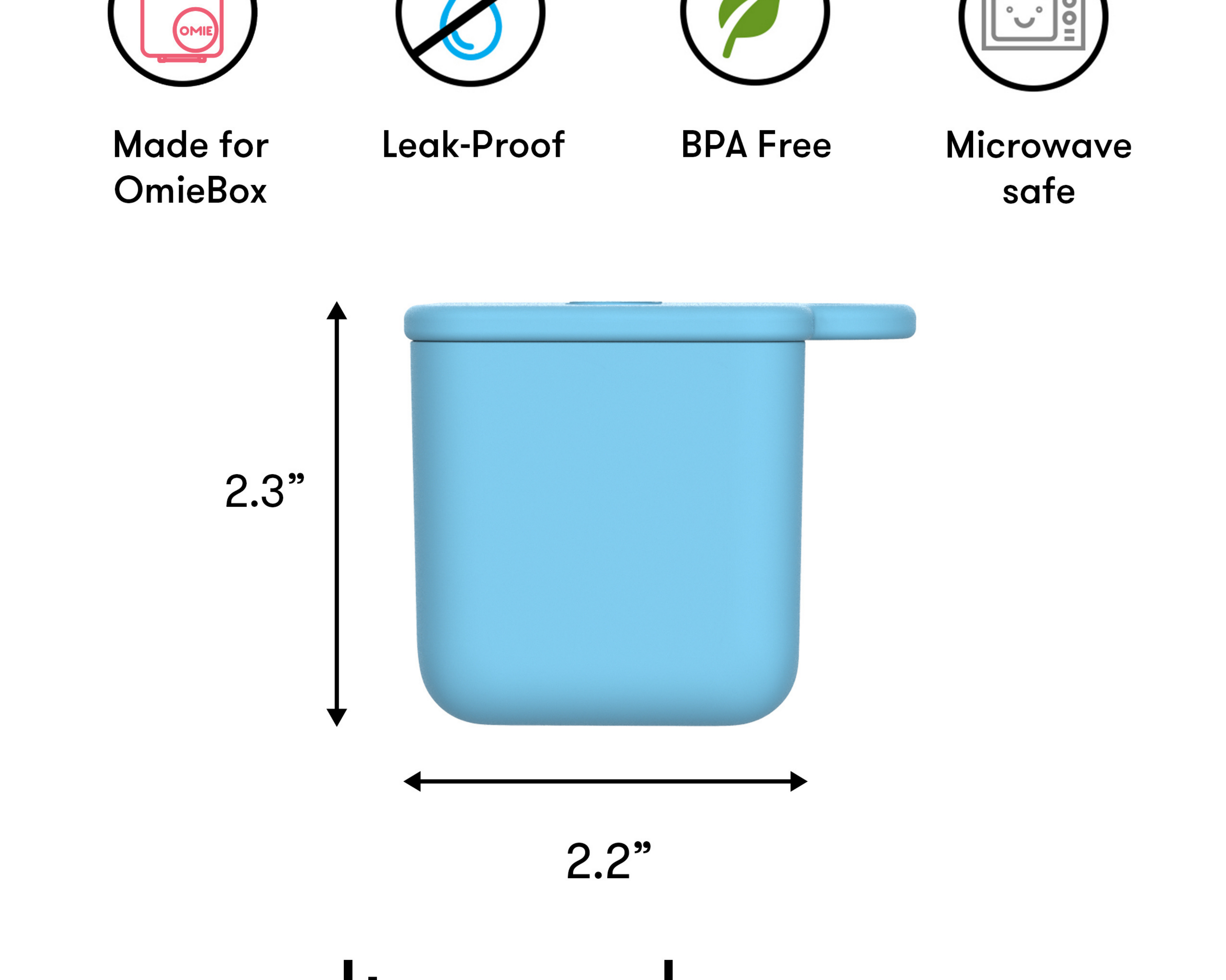 Omiebox - Bento Doos Binnenvak Containers 2 stuks Blauw/Groen